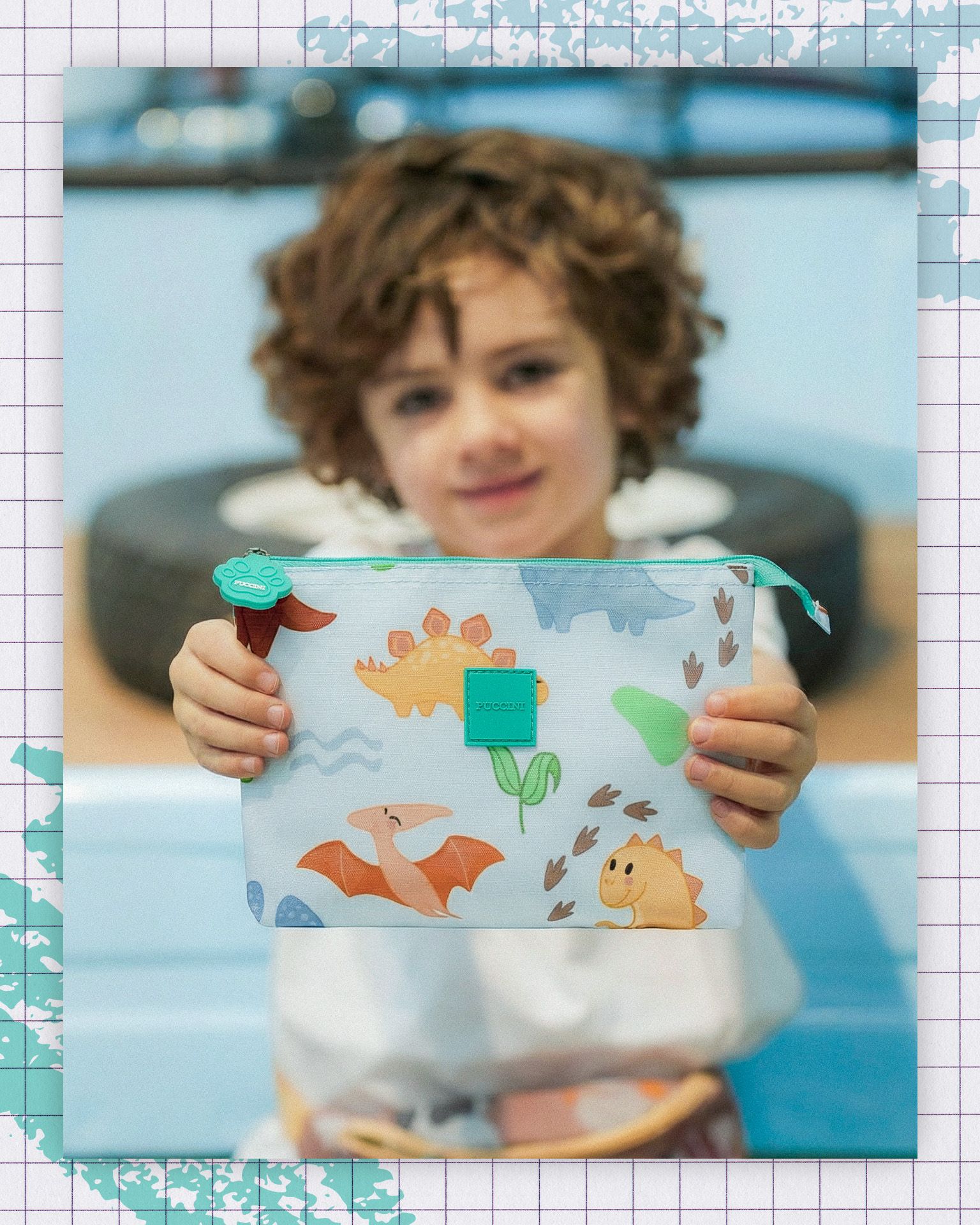 Дитяча косметичка блакитні динозаври