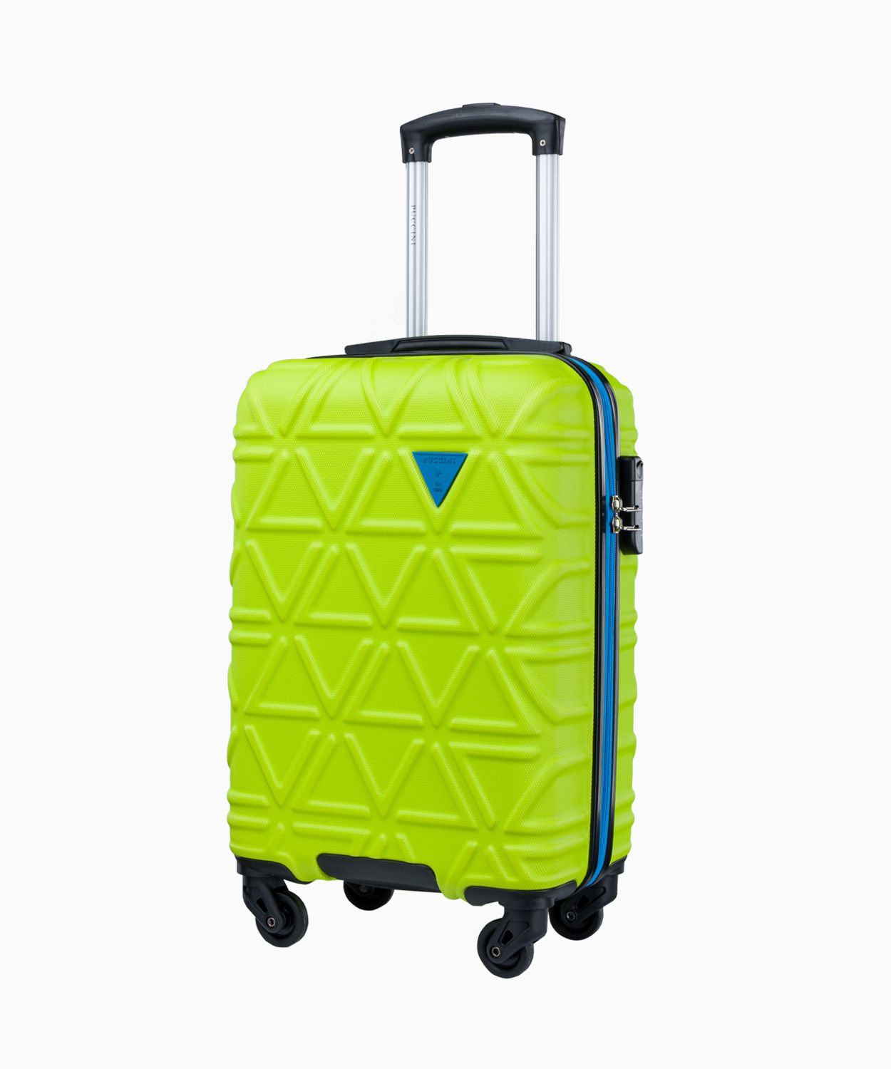 Валіза ручної поклажі в лимонному кольорі з контрастною обробкою