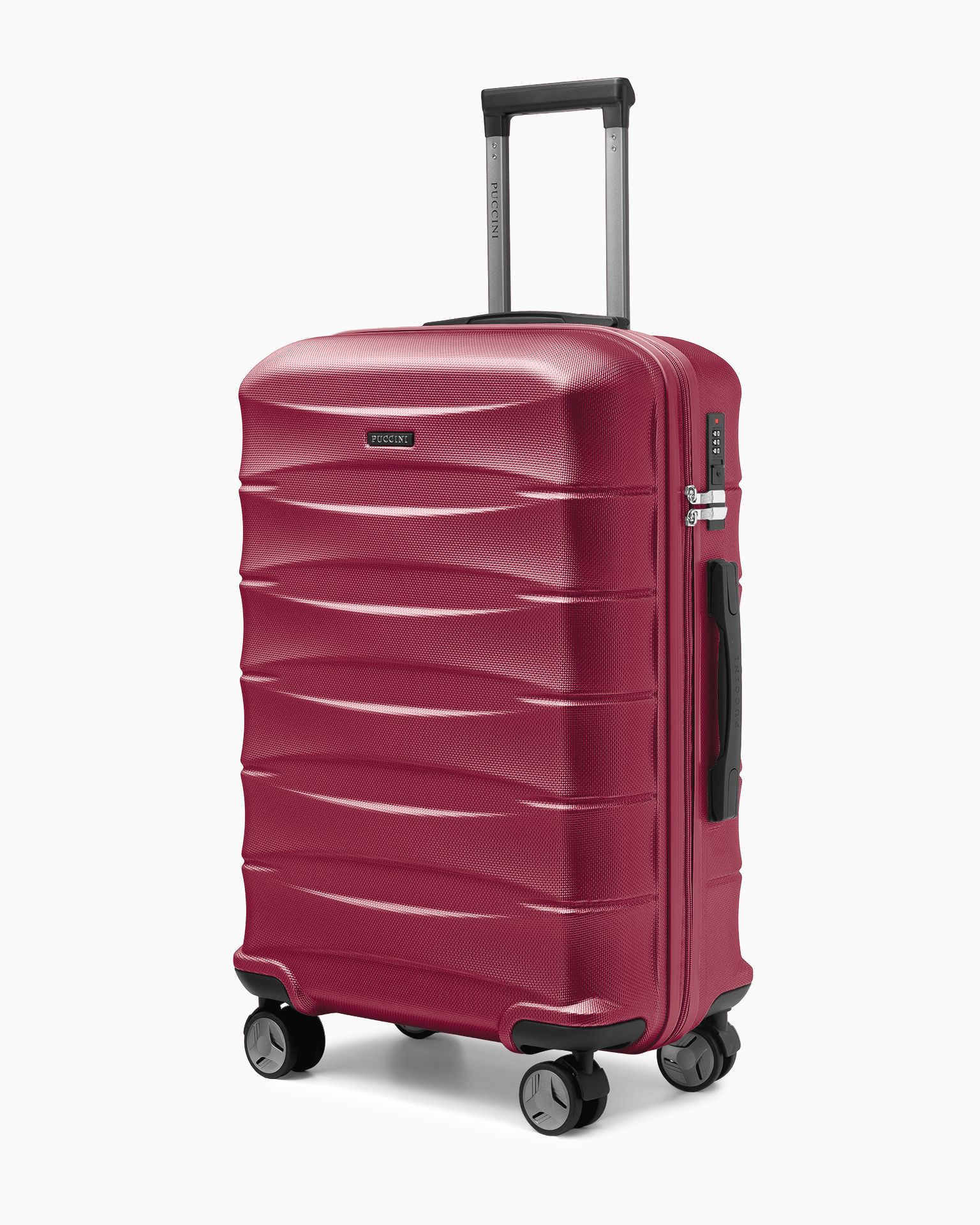 Середня валіза ABS твердий корпус бордовий