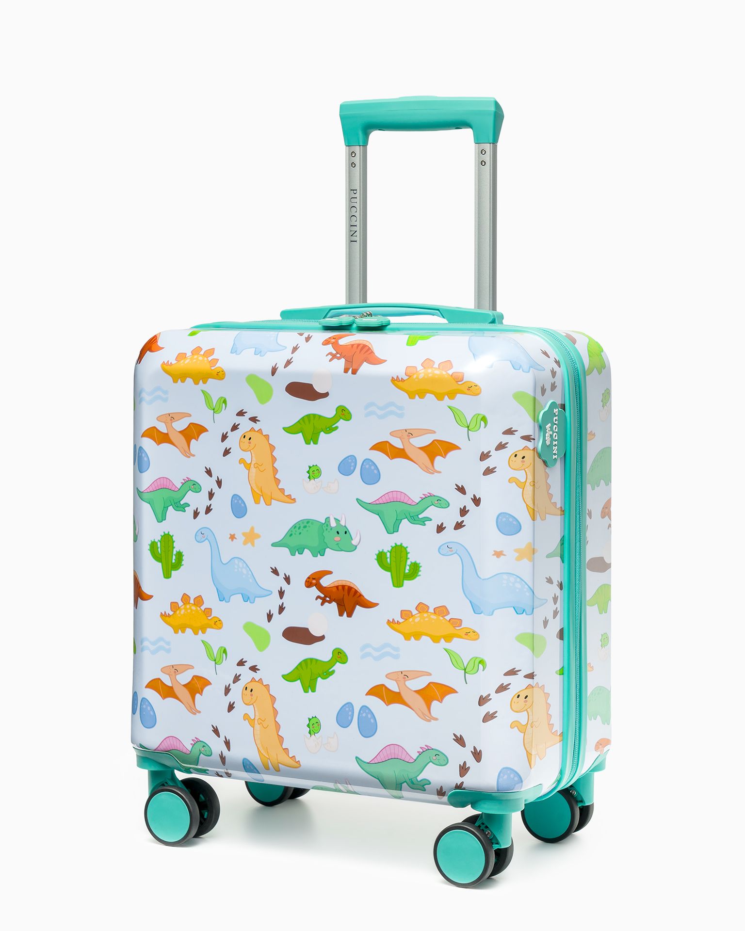 Набір валіз для дітей + подушка для подорожей сині динозаври