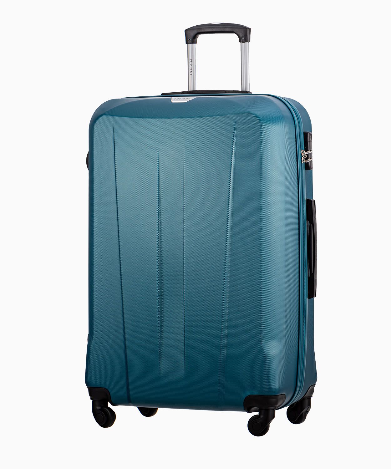 Велика зелена валіза на чотирьох колесах 