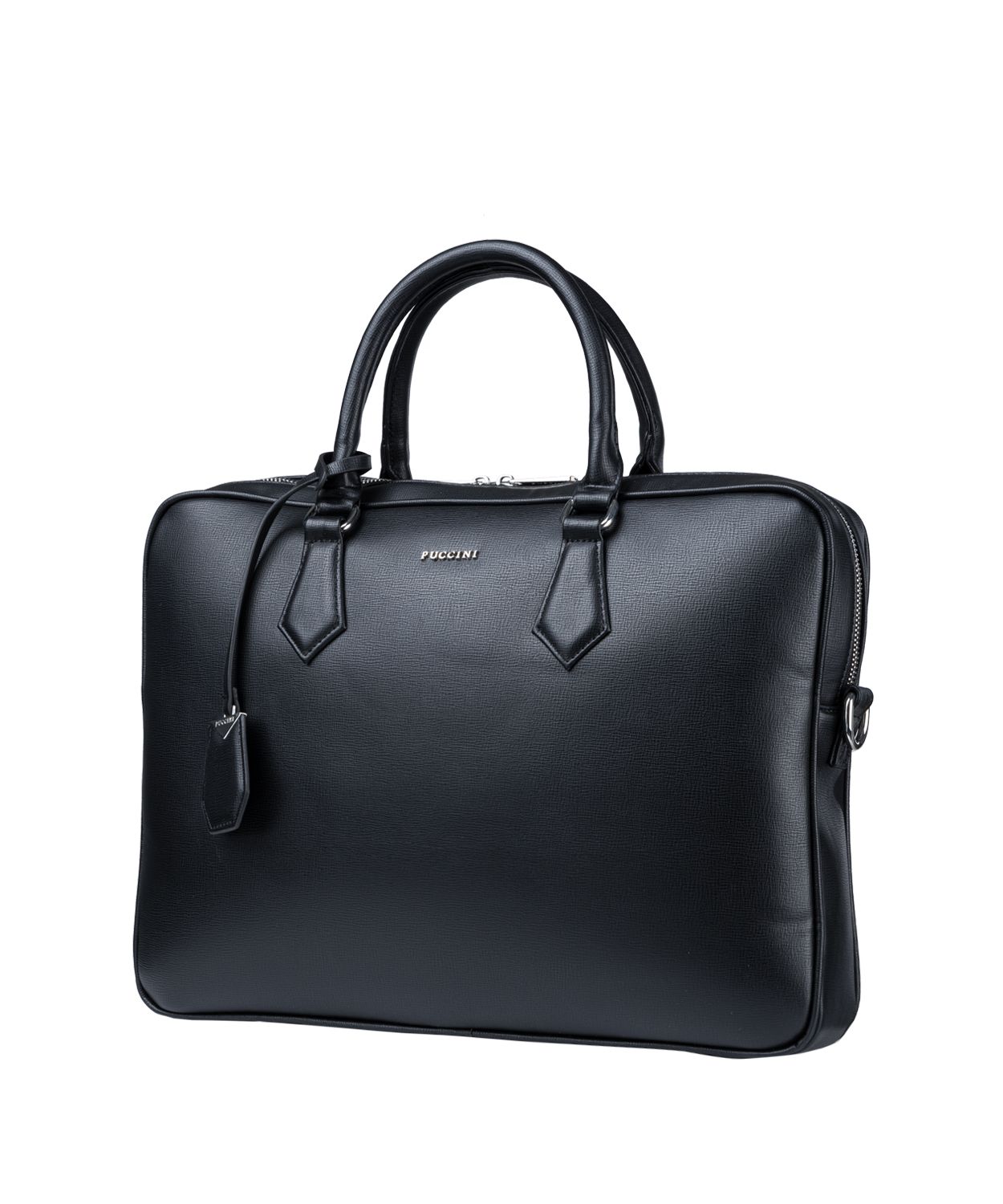 Жіноча чорна сумка для ноутбука зі знімним ремінцем