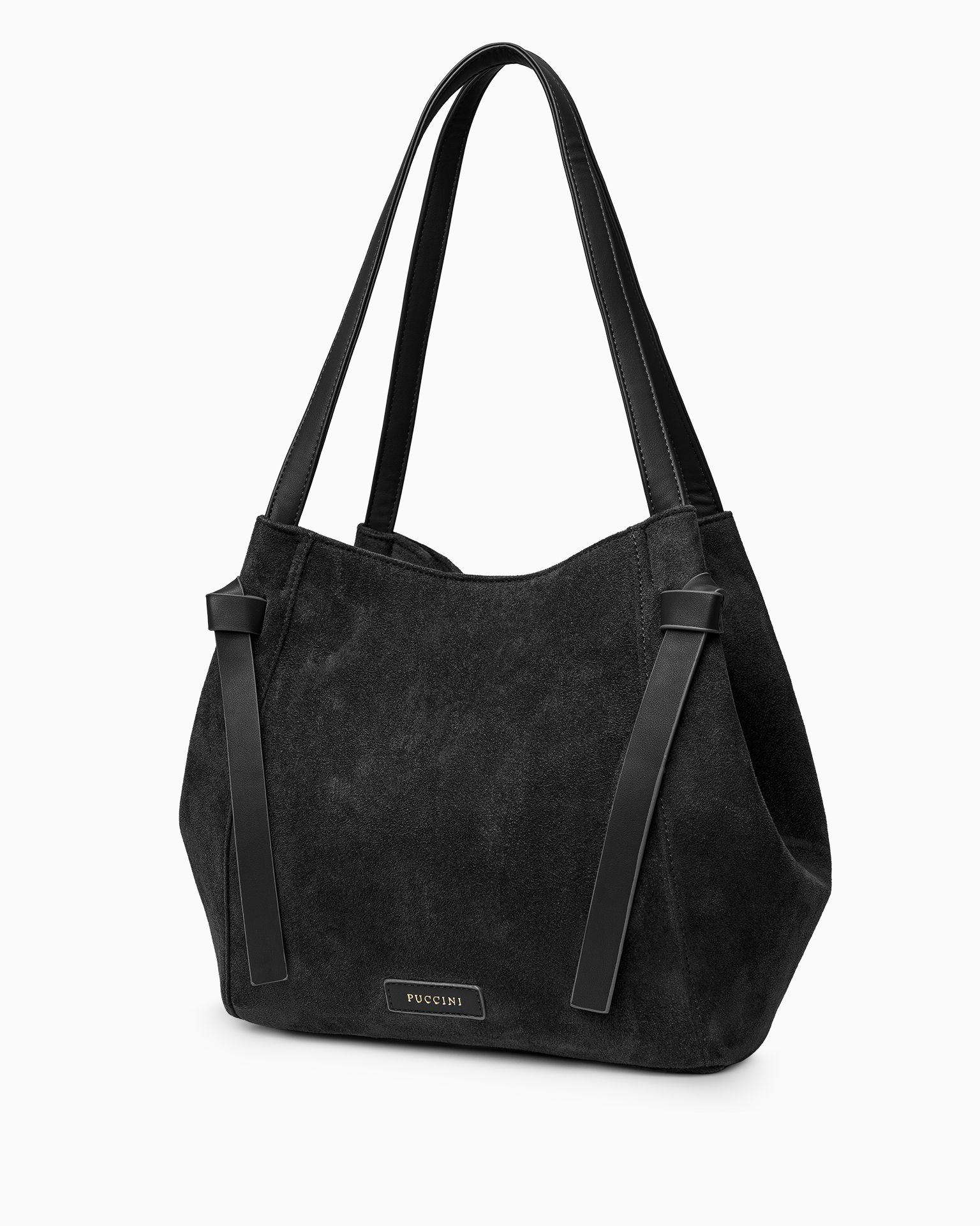 Сумка-шоппер з екологічного замшу чорна