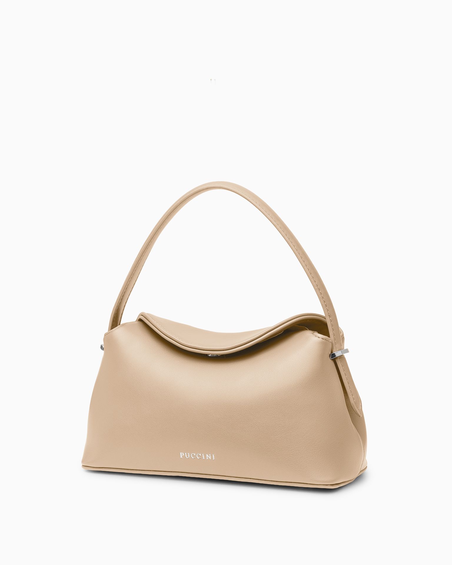 Сумка жіноча типу куфер малий світло-бежевий