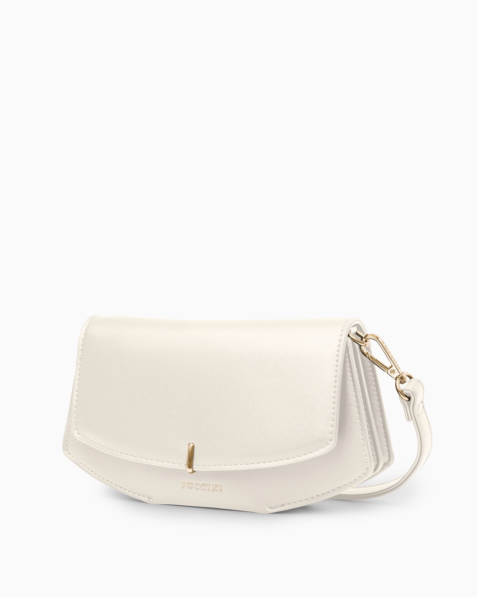 Жіноча сумка з відділеннями маленька світло-бежевого кольору