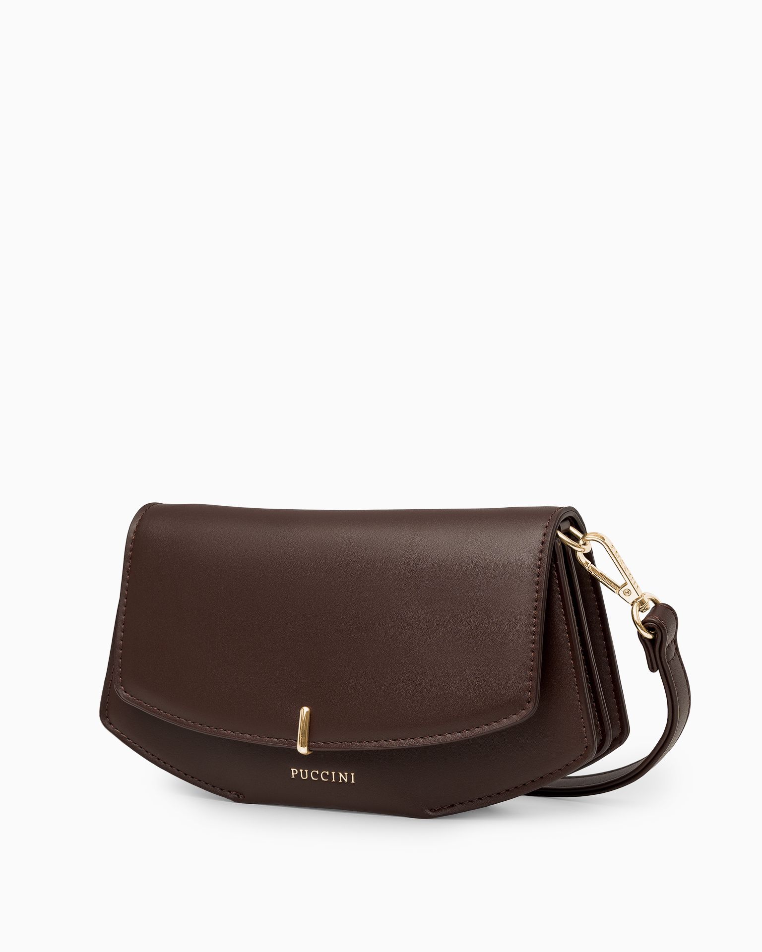 Жіноча сумка з відділеннями мала коричнева