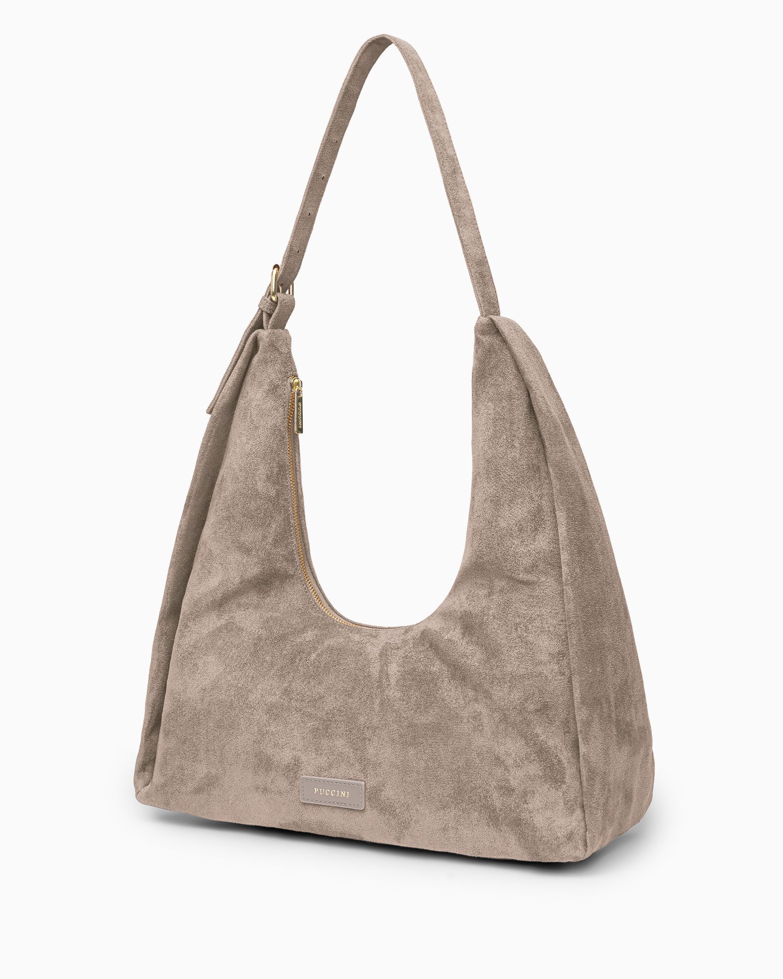 Сумка жіноча хобо з екологічного замшу бежевий