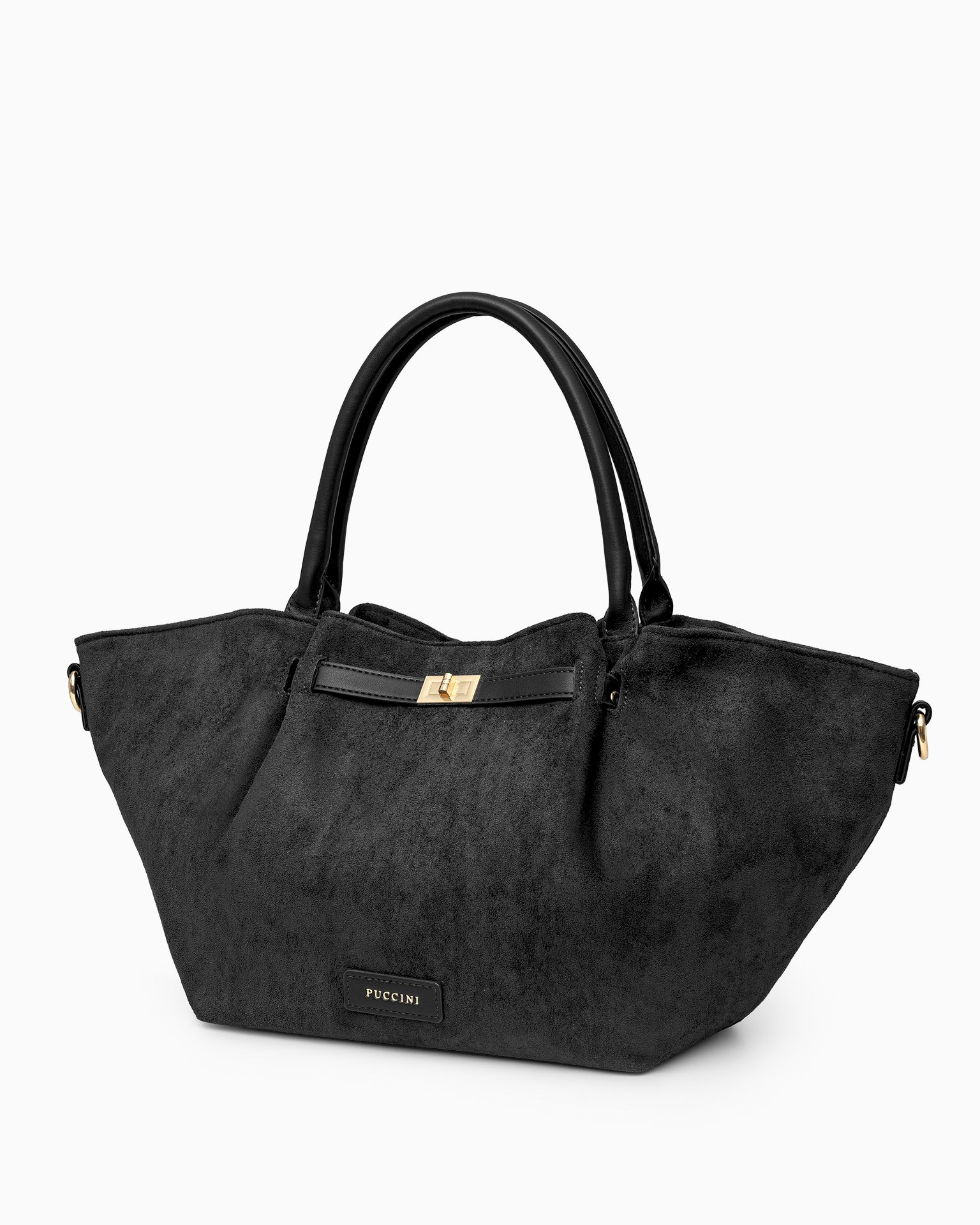 Жіноча екологічна замшева сумка чорна