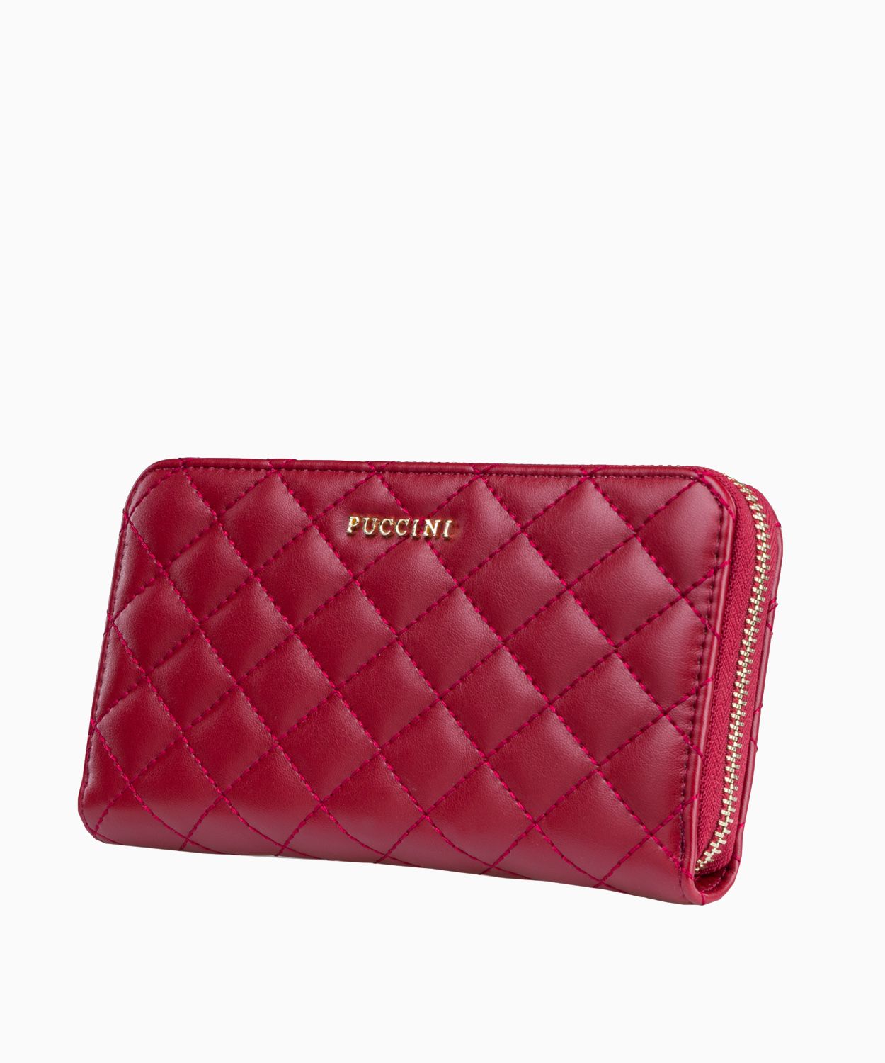 Жіночийбордовий гаманець зі строчкою