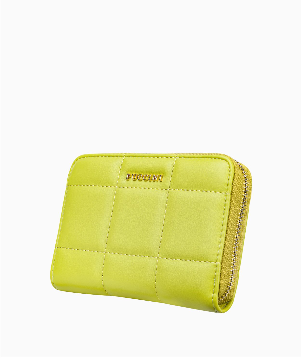 Жіночий гаманець лимонного кольору з декоративною прошивкою б