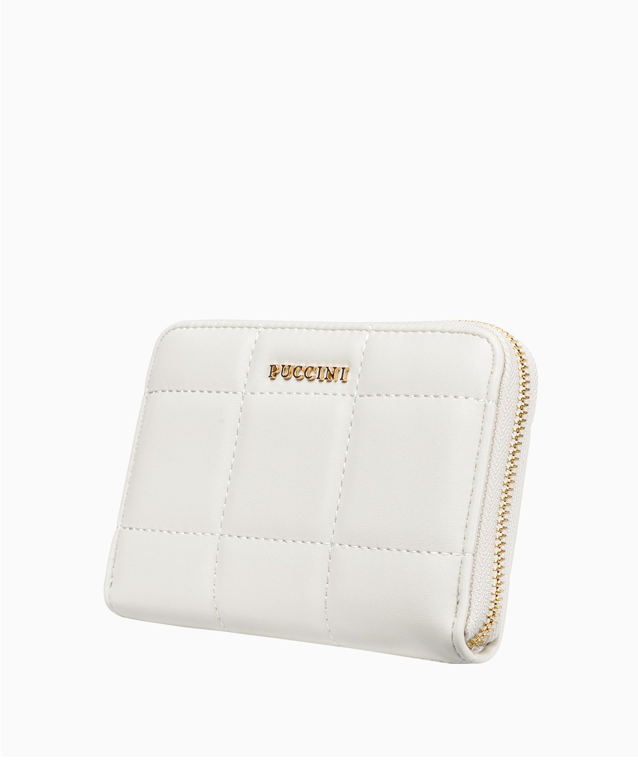 Жіночий гаманець світло-бежевого кольору з декоративною прошивкою 