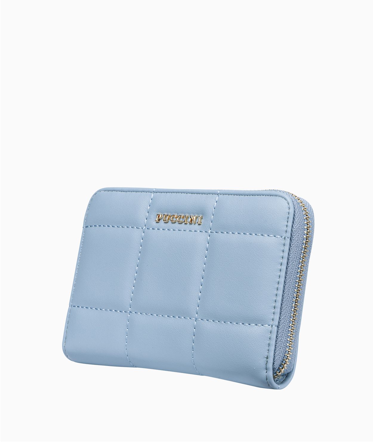 Жіночий гаманець синього кольору з декоративною прошивкою 