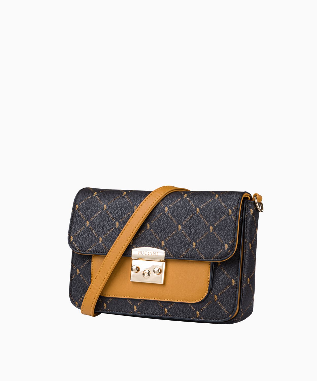 Коричнева сумка з візерунком монограму