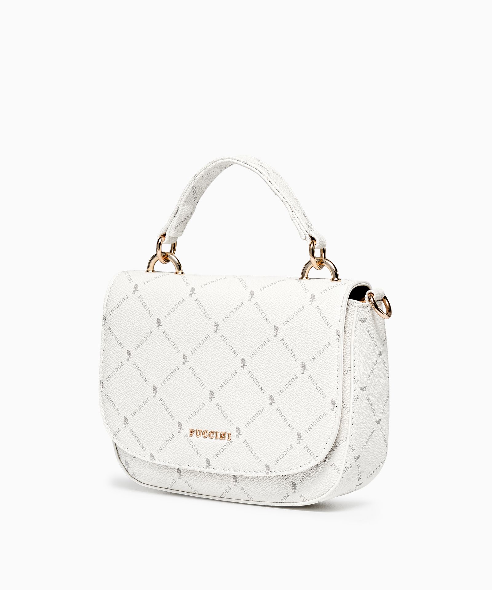 Жіноча сумка крос-боді біла монограма