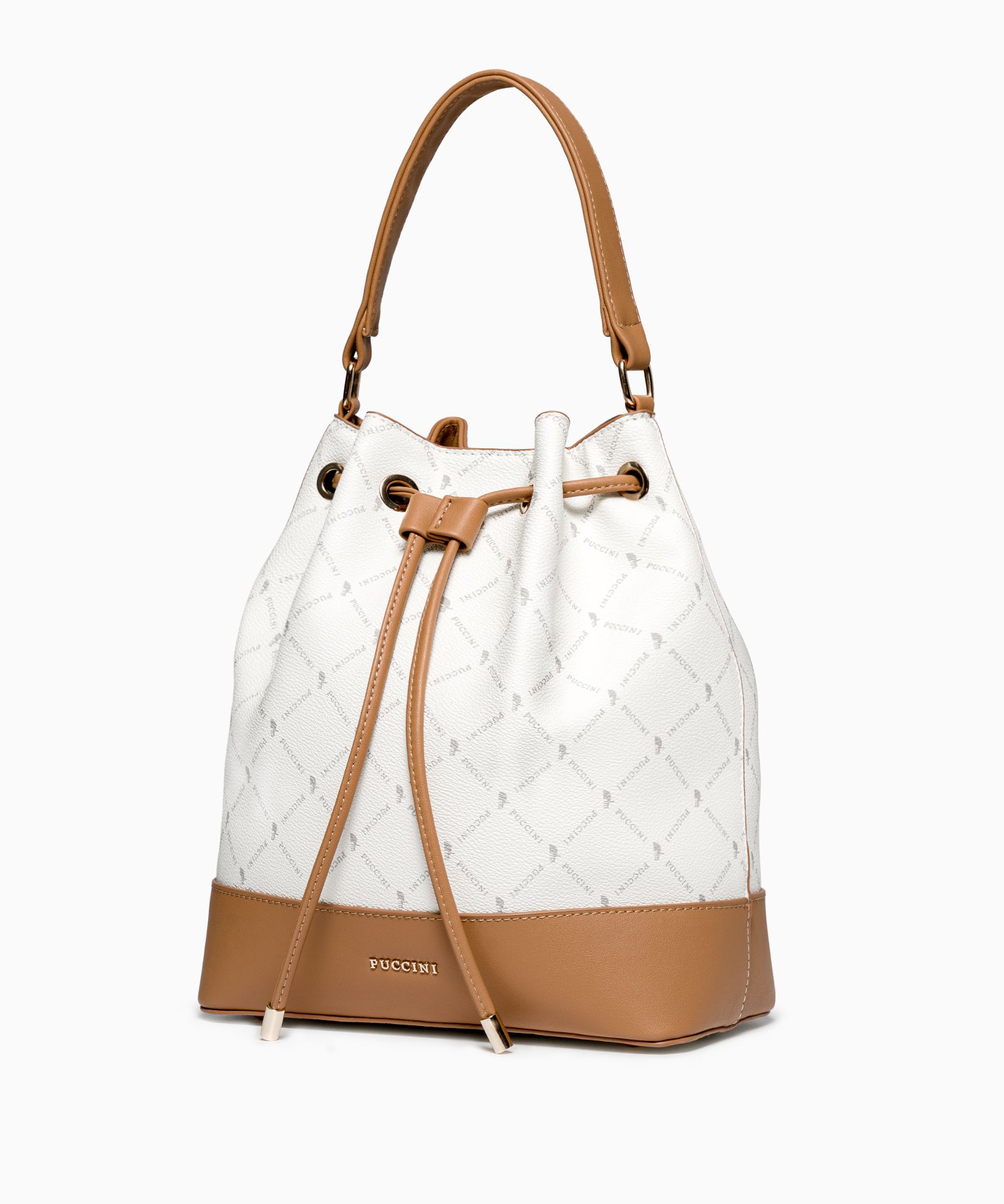 Жіноча сумка з регульованим ремінцем біла монограма