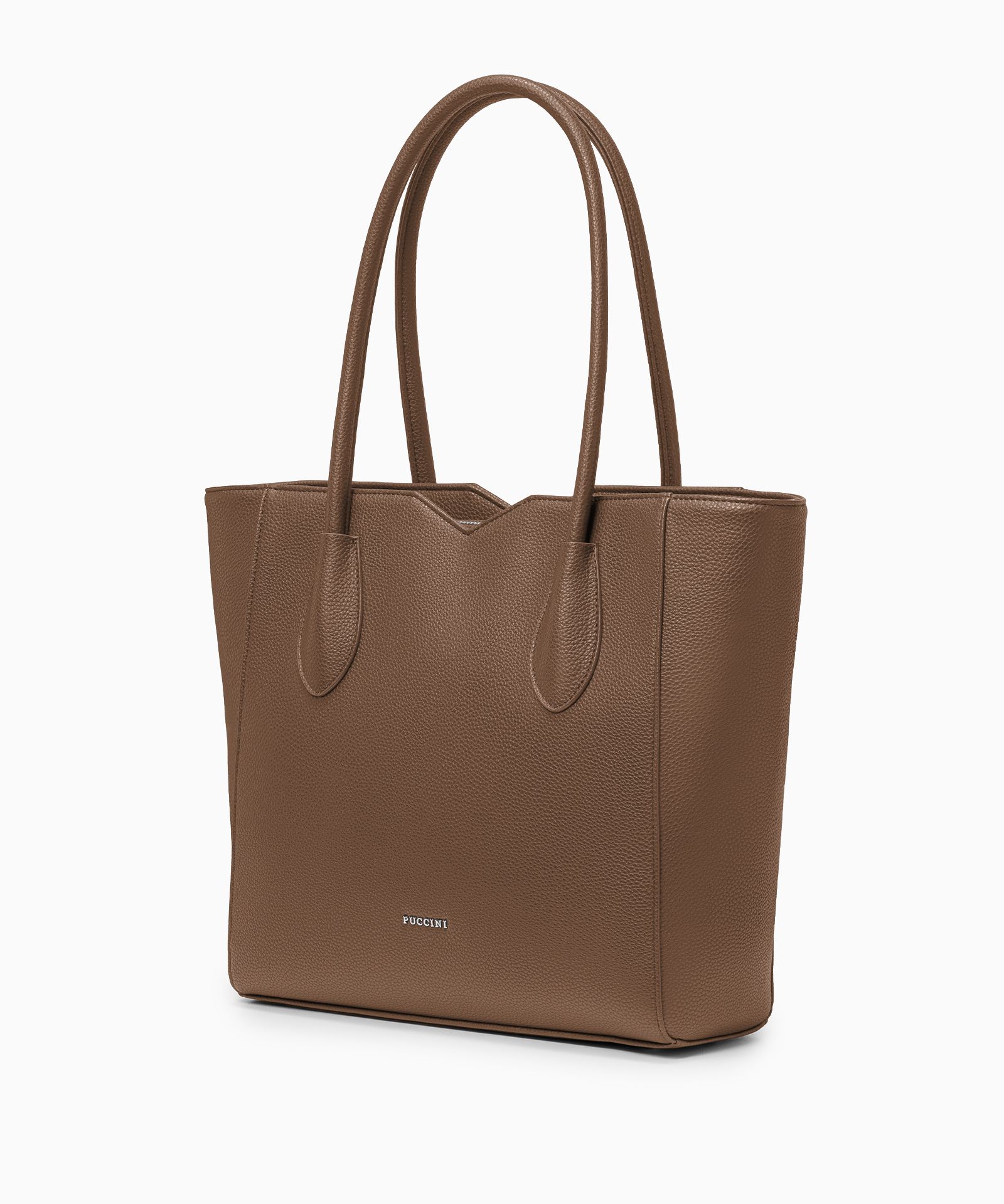 Жіноча коричнева сумка-шоппер з вирізами