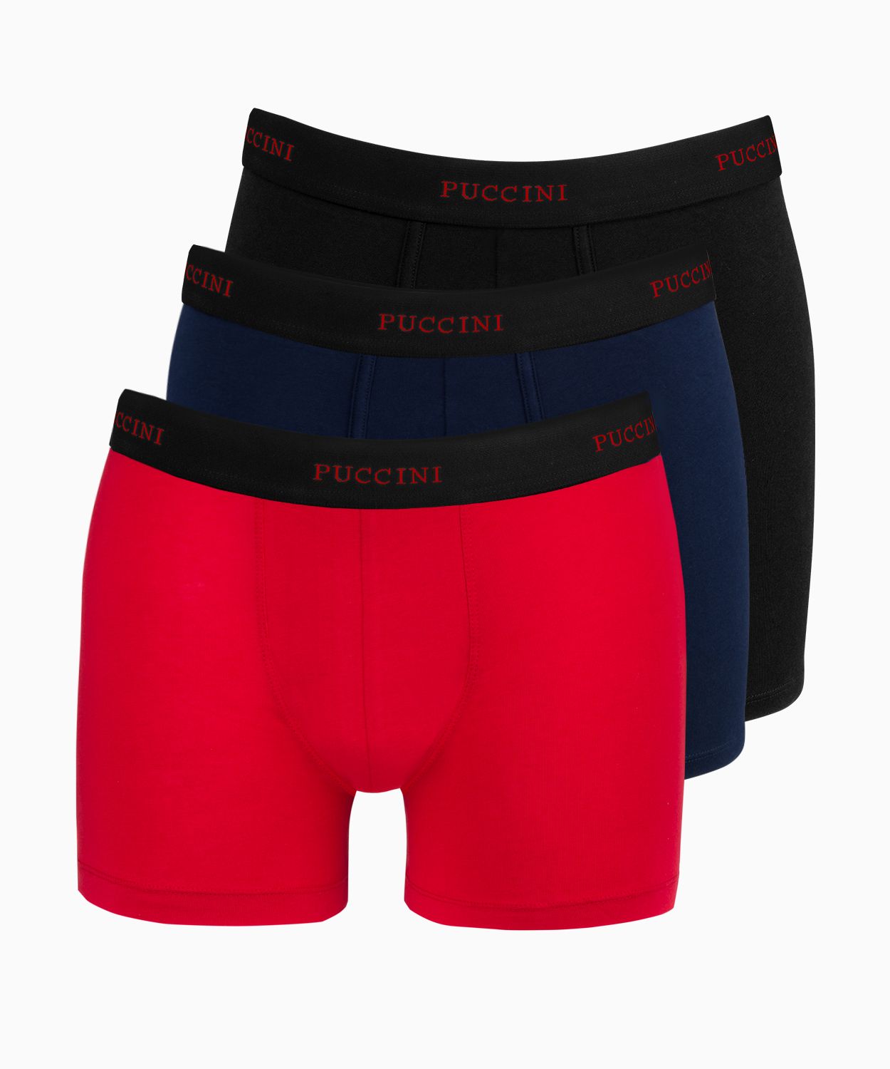 Чоловічі труси-боксери розміру L - три комплекти червоного, темно-синього та чорного кольору