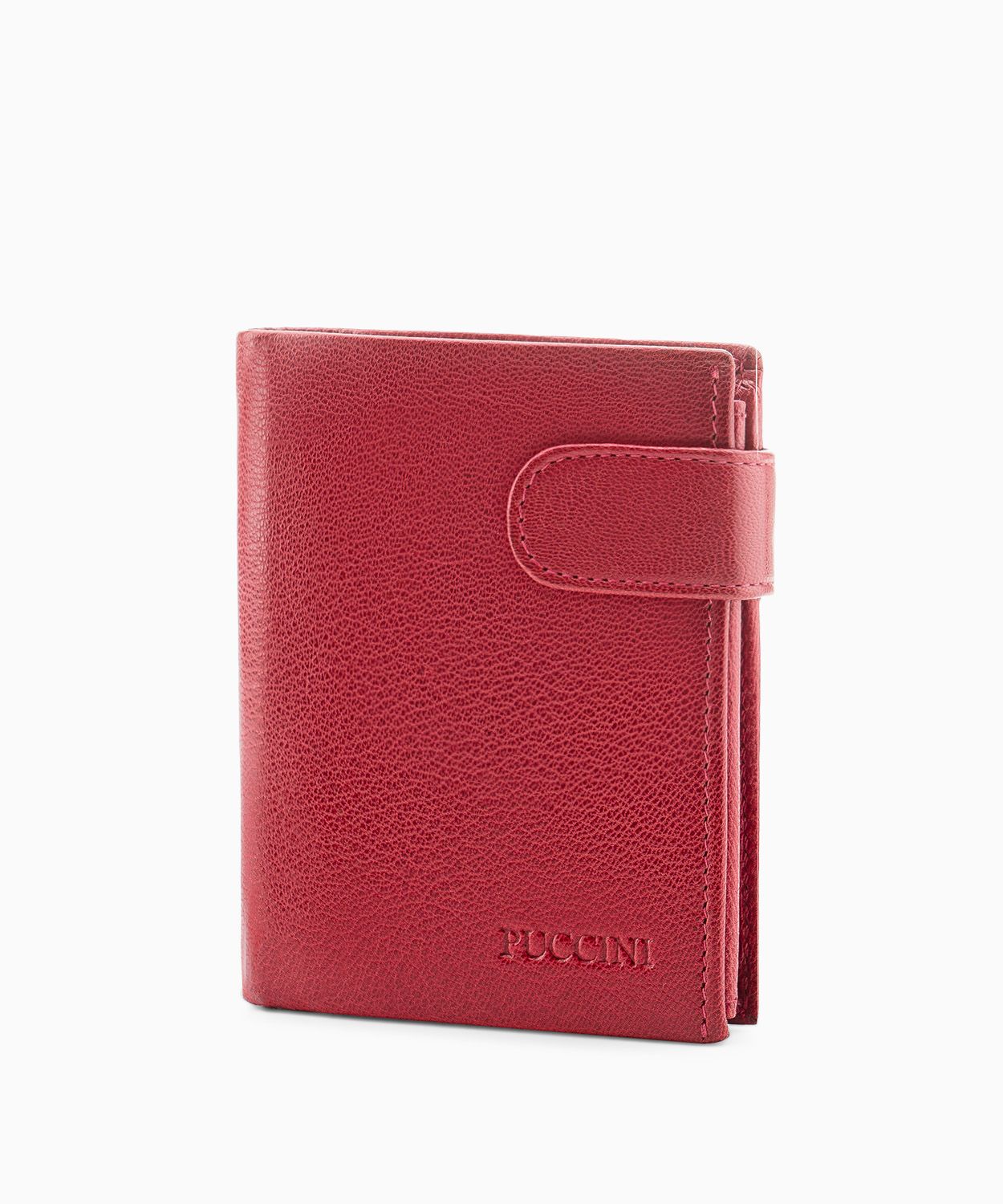 Червоний шкіряний гаманець на застібці