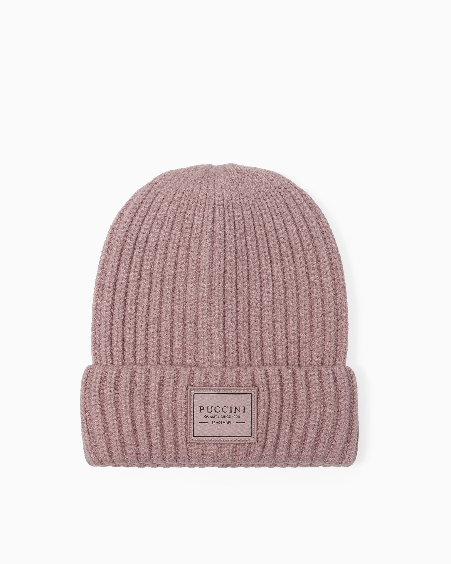 Шапка грубої в'язки рожева