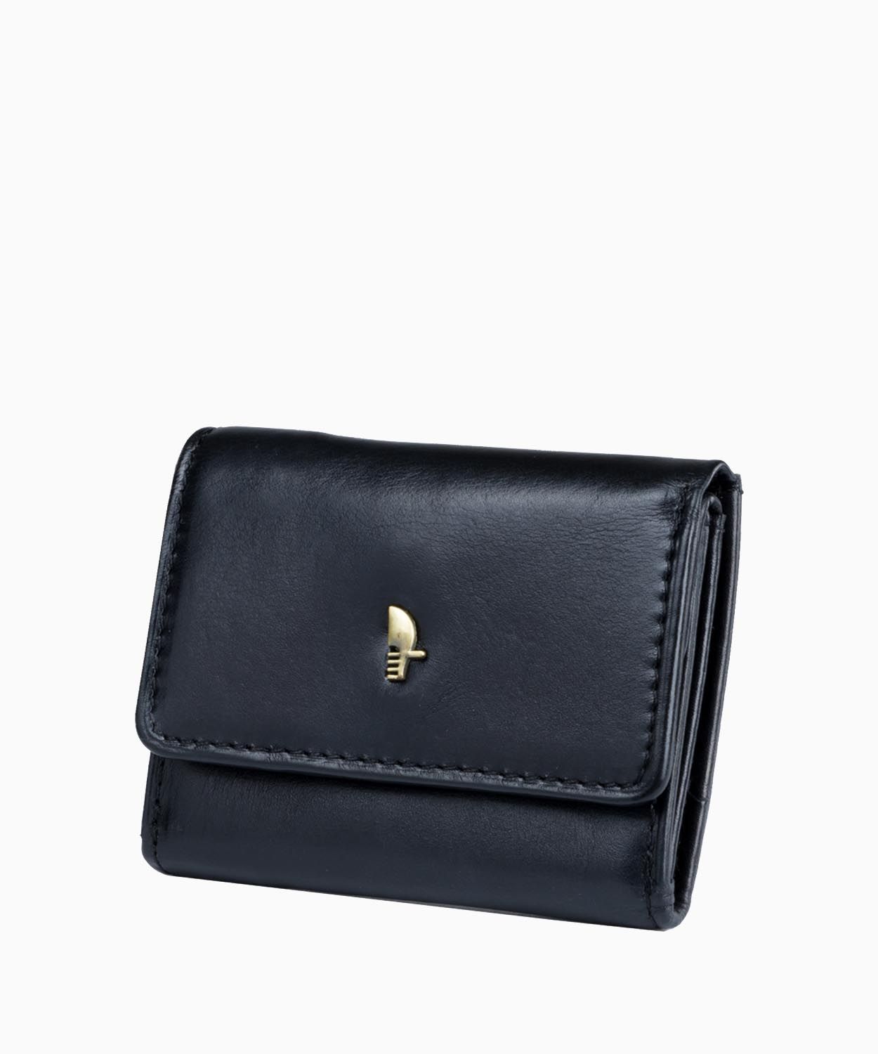 Елегантний жіночий шкіряний гаманець середнього розміру чорного кольору