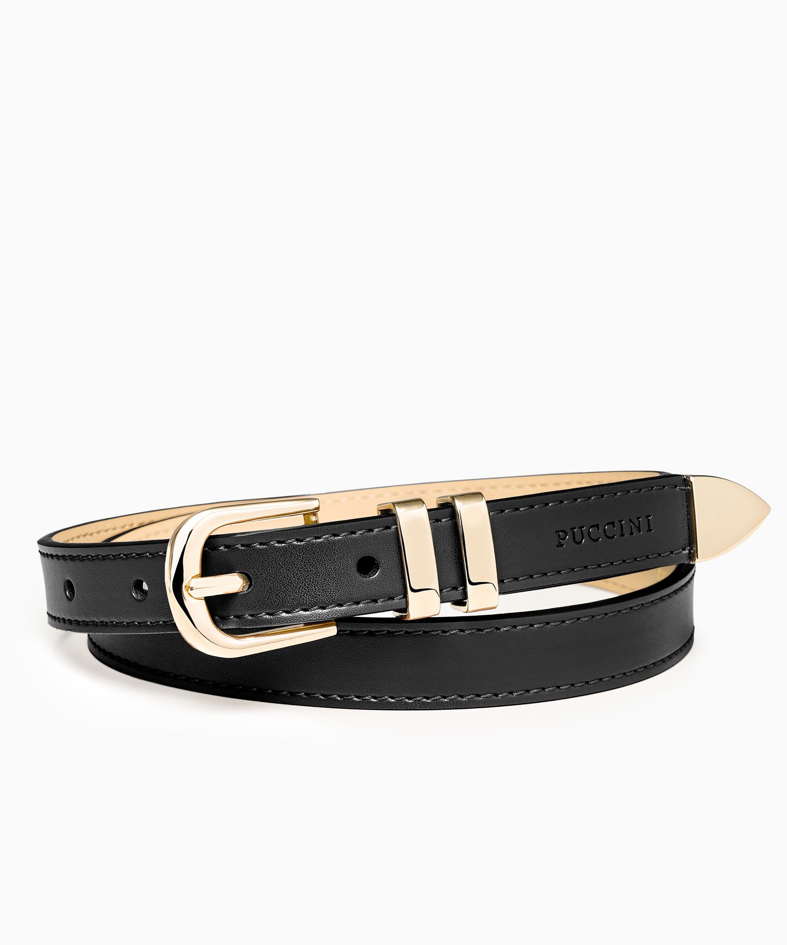 Жіночий шкіряний ремінь чорний розмір L