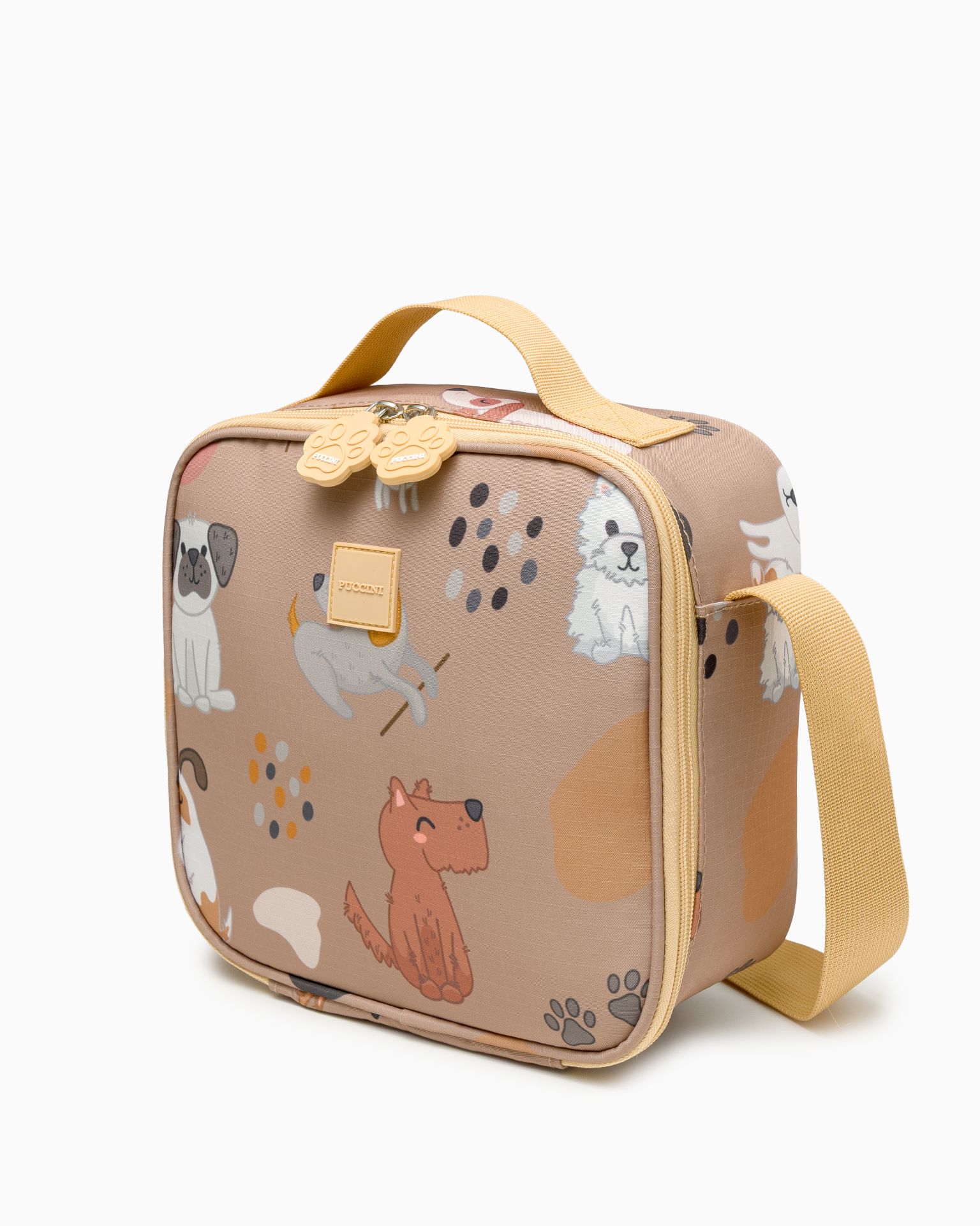 Набір сумка для ланчу + косметичка + нирка для дітей коричнева собаки