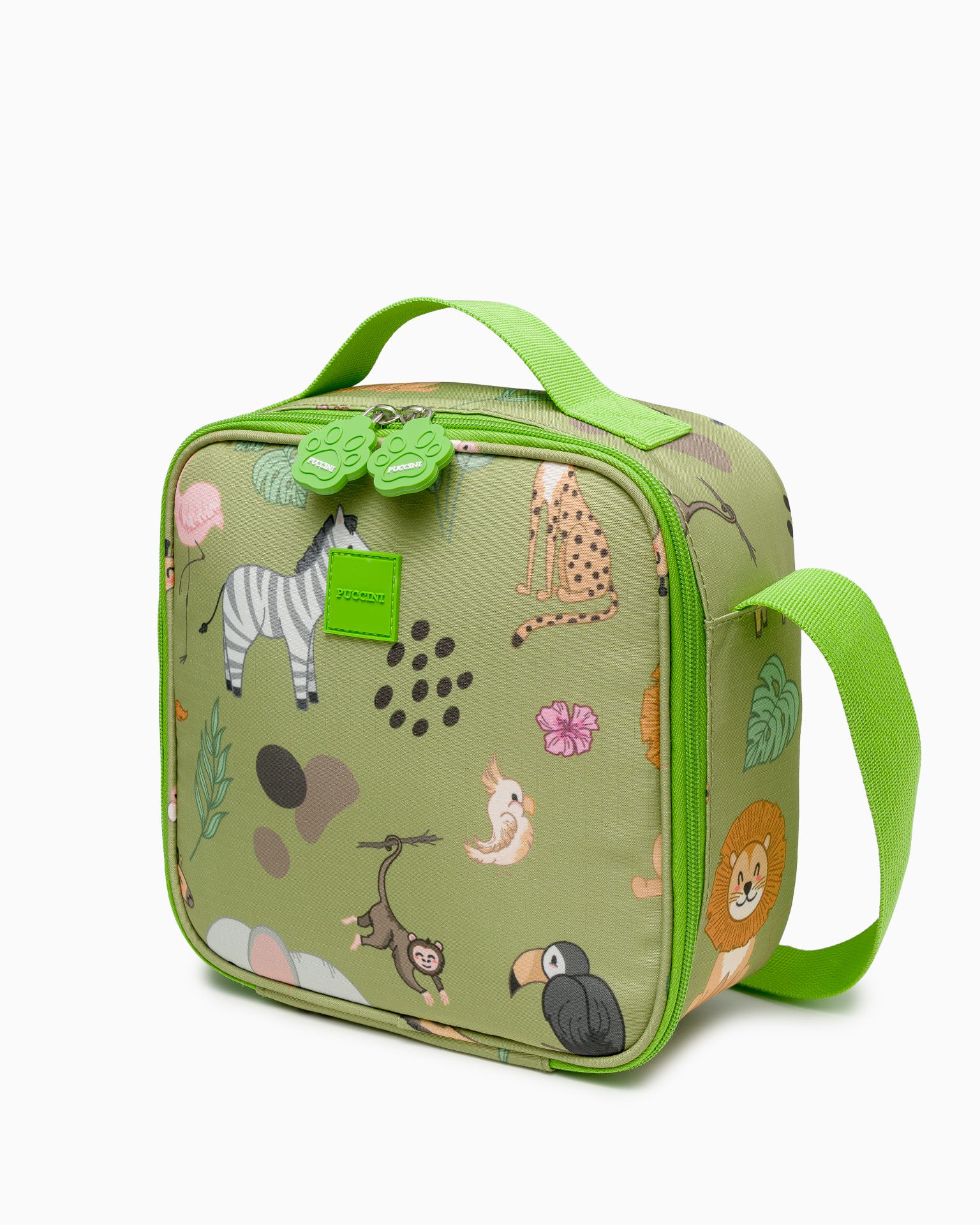 Набір сумка для обіду + косметичка + фідбек для дітей зелений сафарі