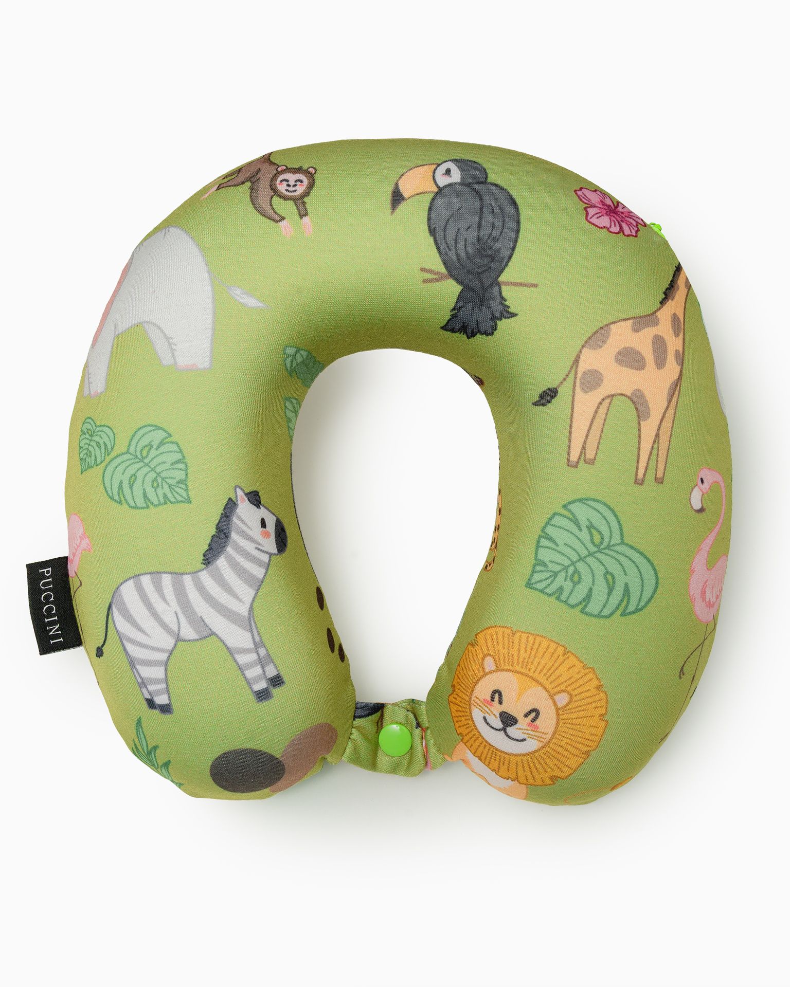 Дитяча подушка для подорожей сафарі зелена
