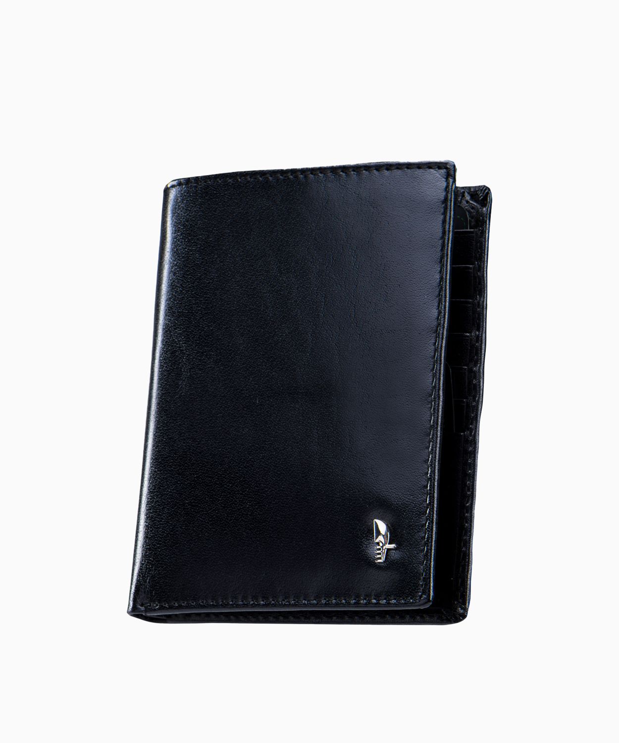 Елегантний чоловічий гаманець з натуральної шкіри чорного кольору 