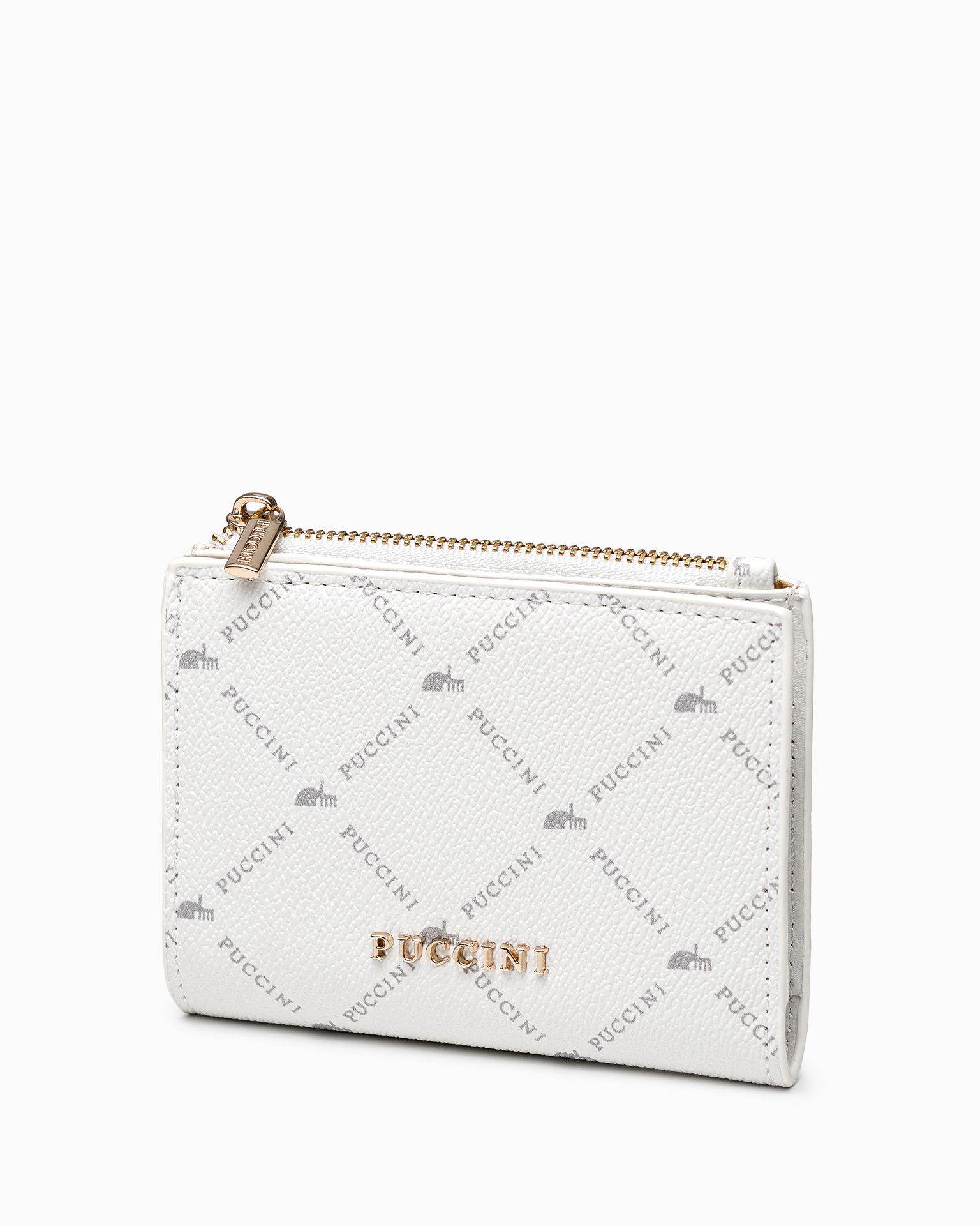 Жіночий гаманець невеликий монограма білий