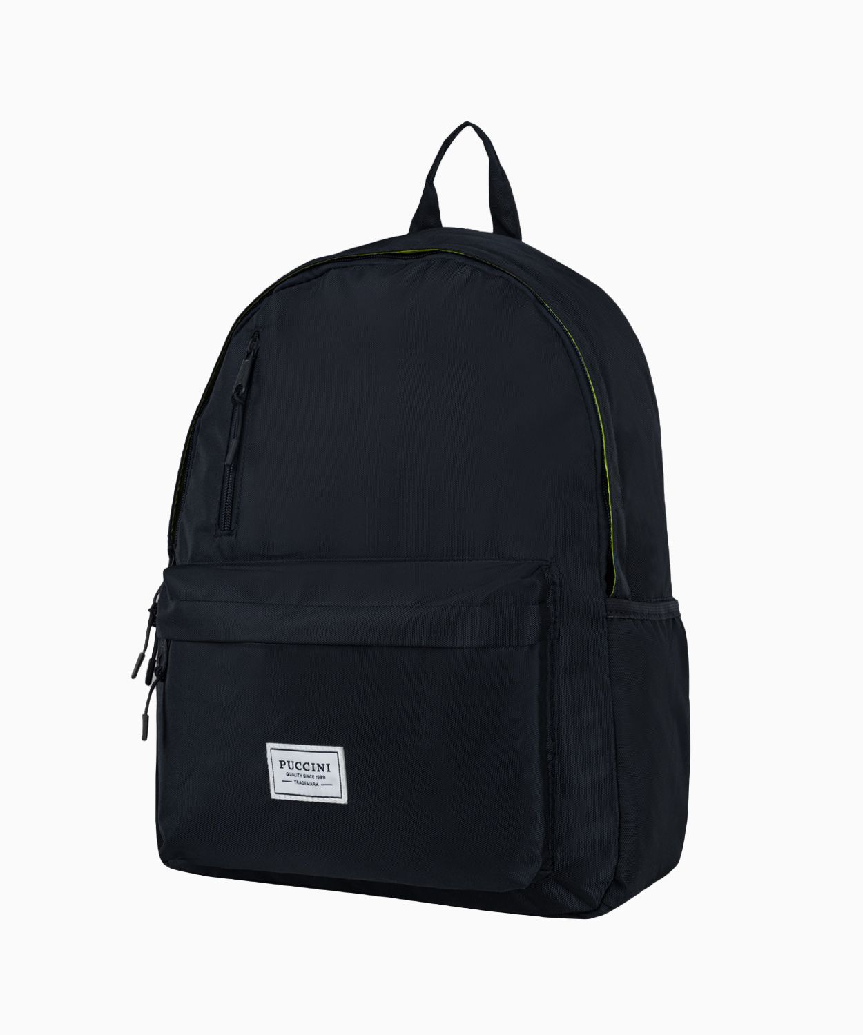 Чорний молодіжний рюкзак з неоновою підкладкою 