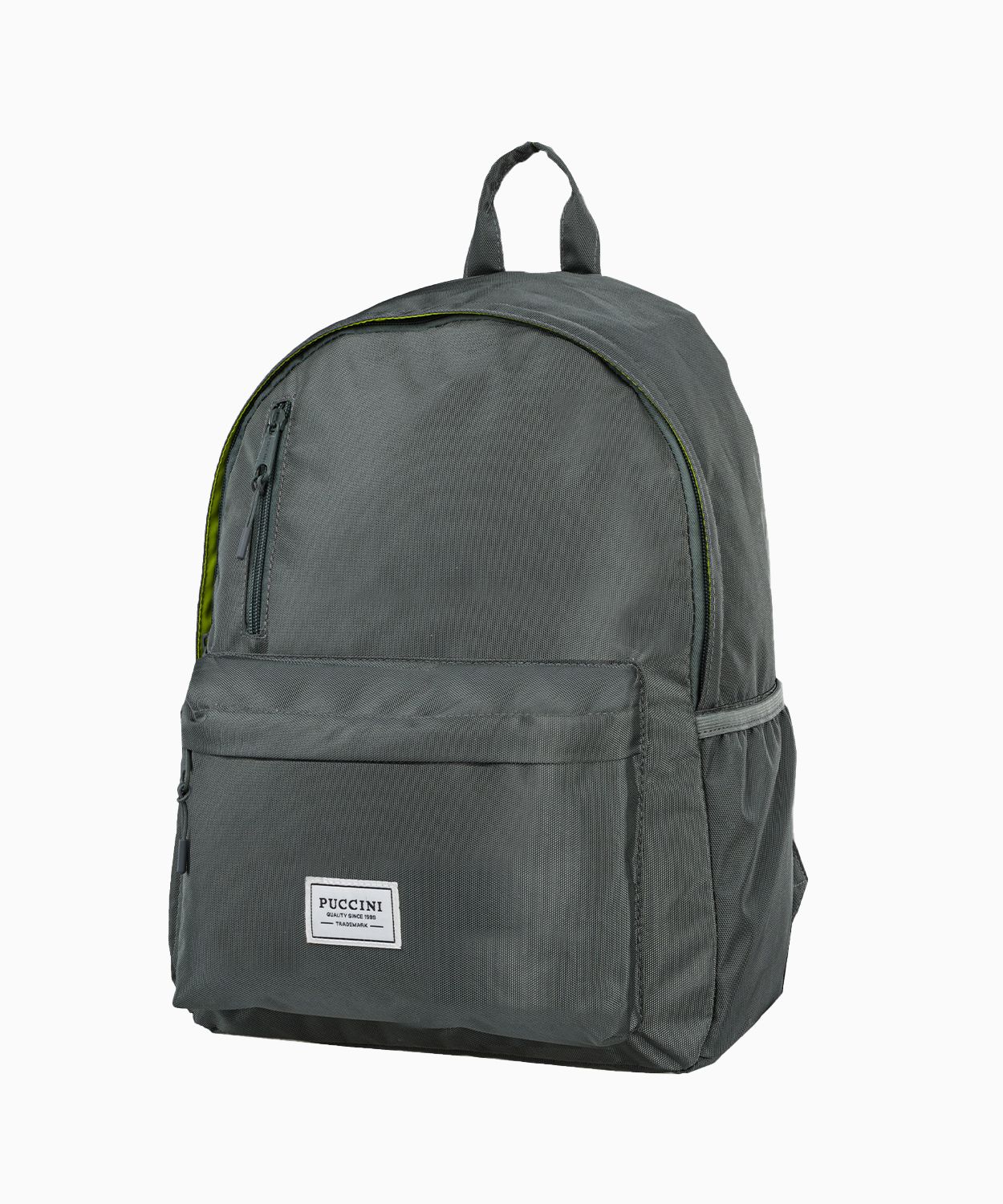 Оливковий молодіжний рюкзак з неоновою підкладкою 