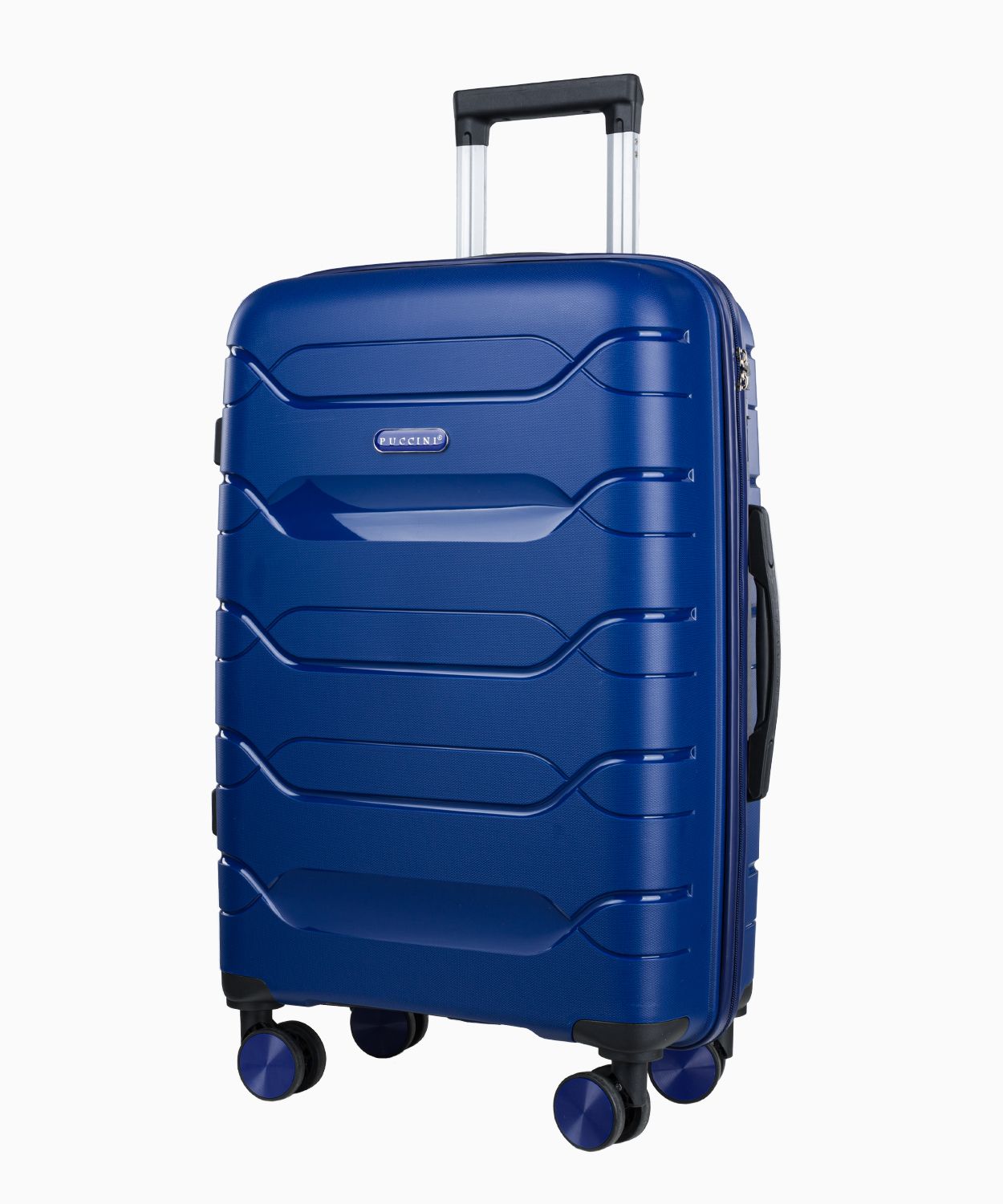 Середня валіза з поліпропілену, темно-синя