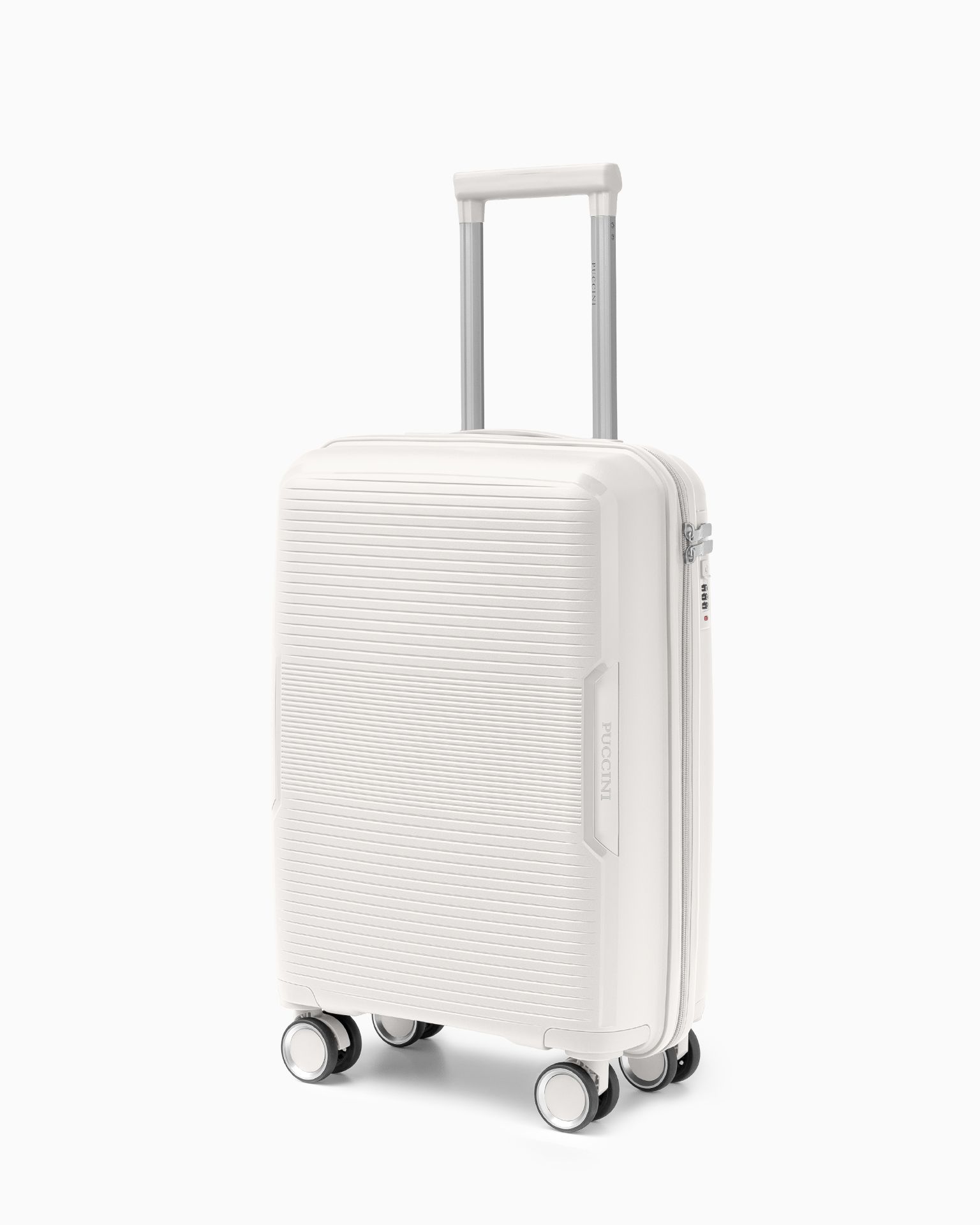 Валіза з кабіною та кодовим замком з поліпропілену білого кольору