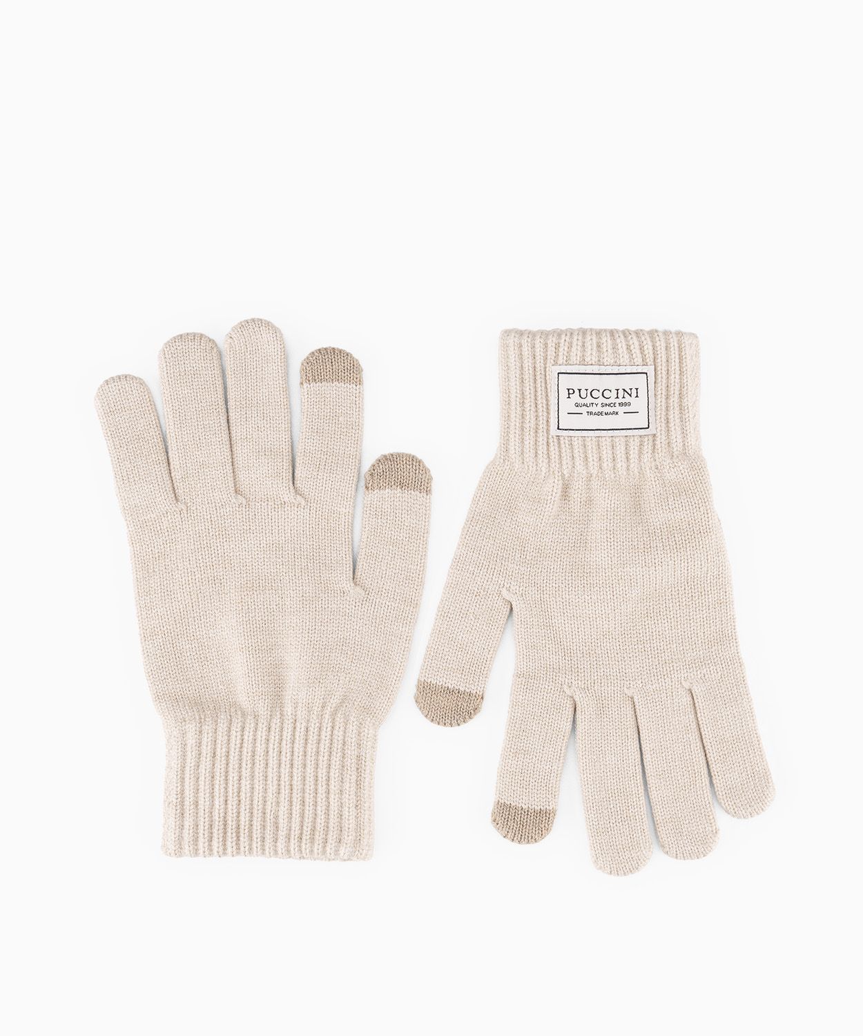 Трикотажні рукавички світло-бежеві