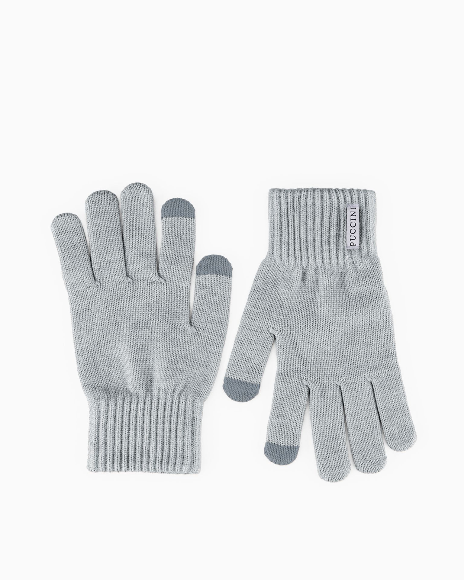Сірі трикотажні рукавички