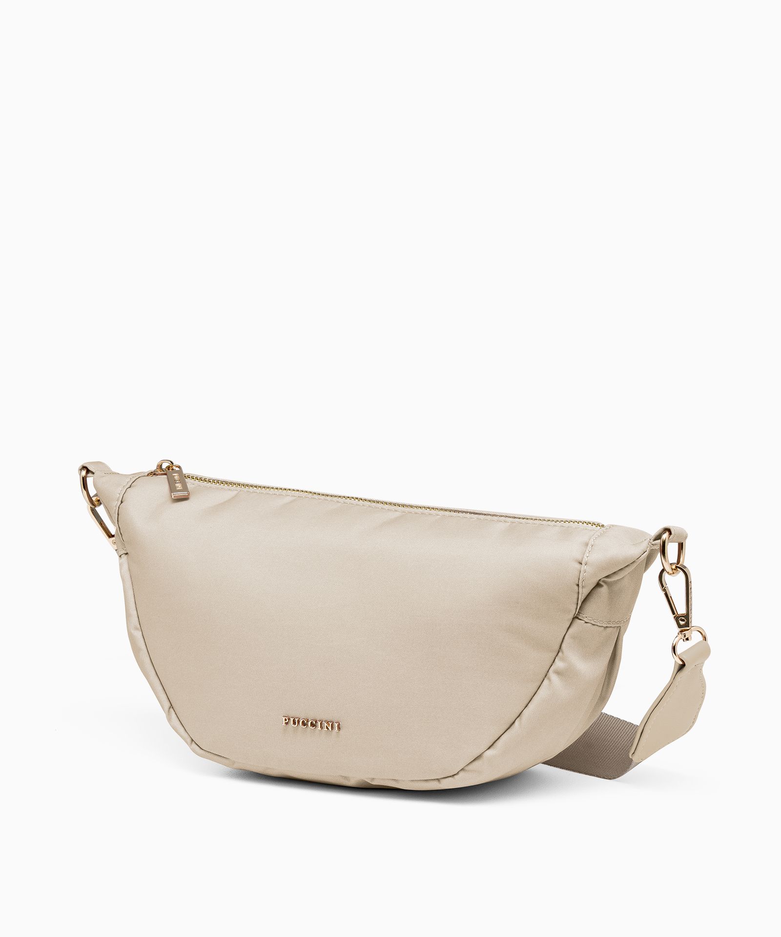 М'яка сумочка-півмісяць бежевого кольору