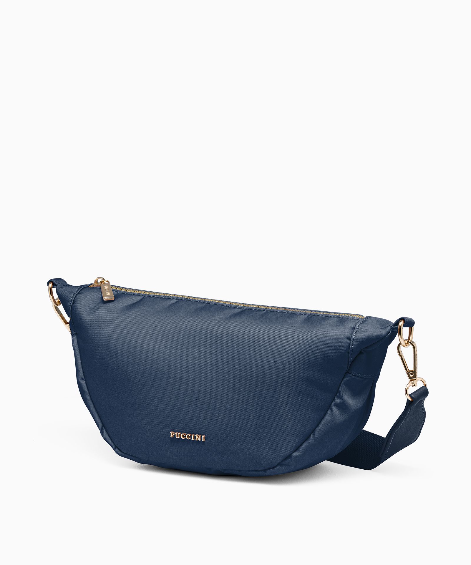 М'яка сумочка-півмісяць темно-синя