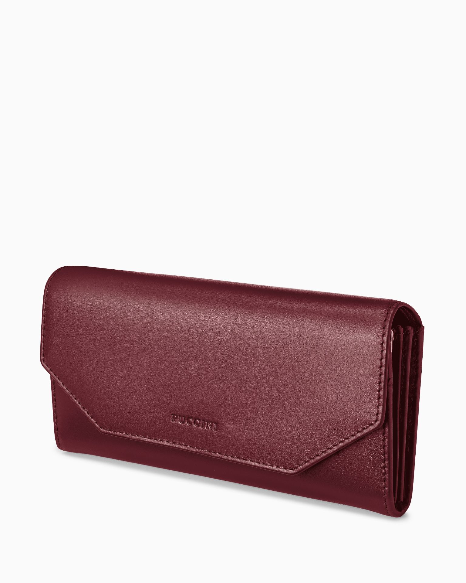 Жіночий шкіряний гаманець великий бордовий
