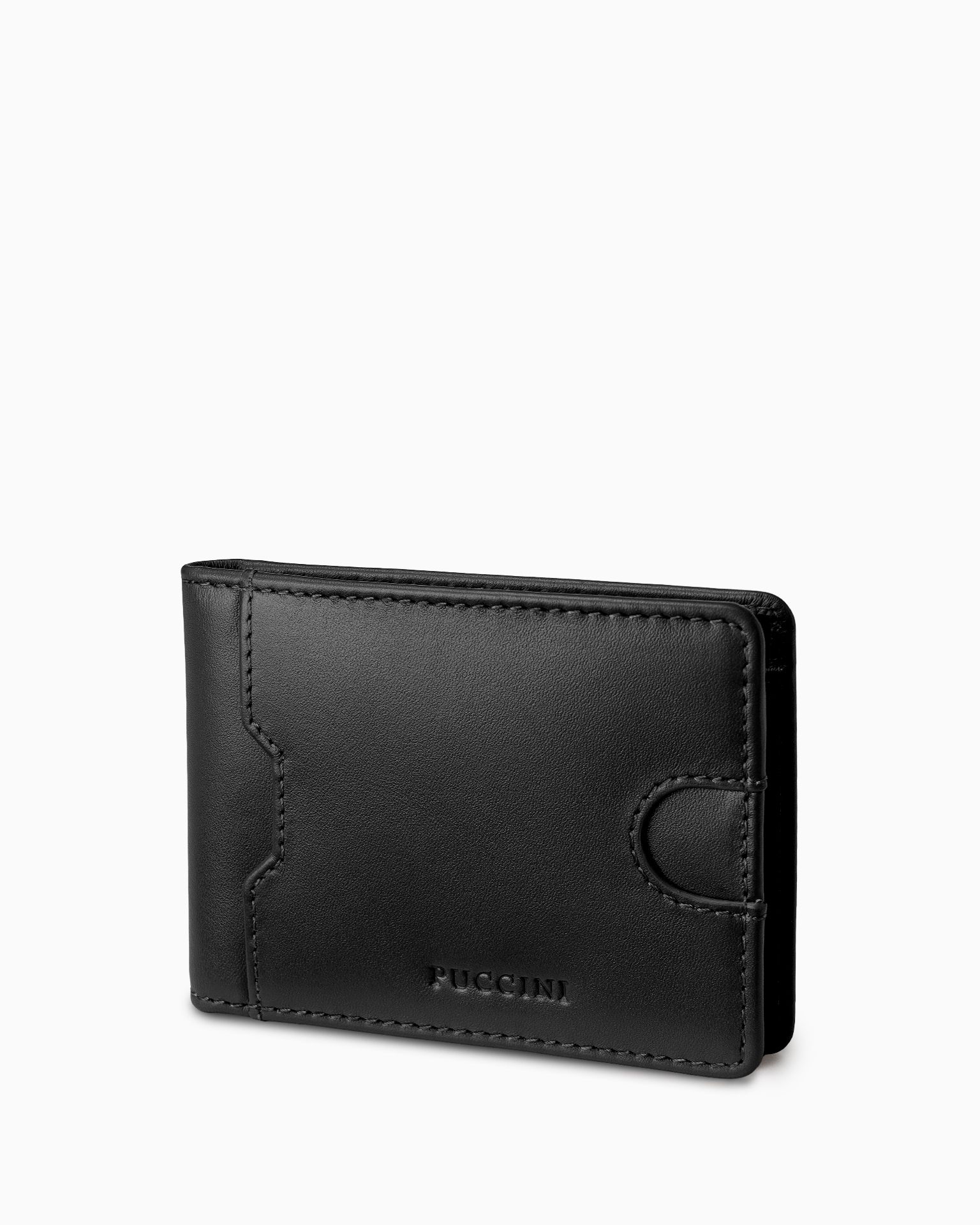 Чоловічий шкіряний гаманець маленький чорний