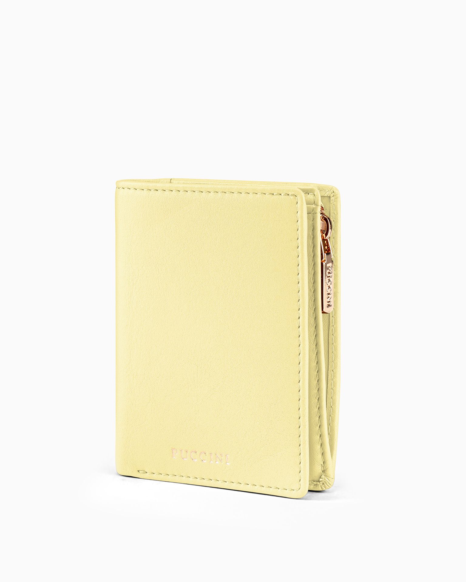 Маленький жіночий шкіряний гаманець жовтого кольору