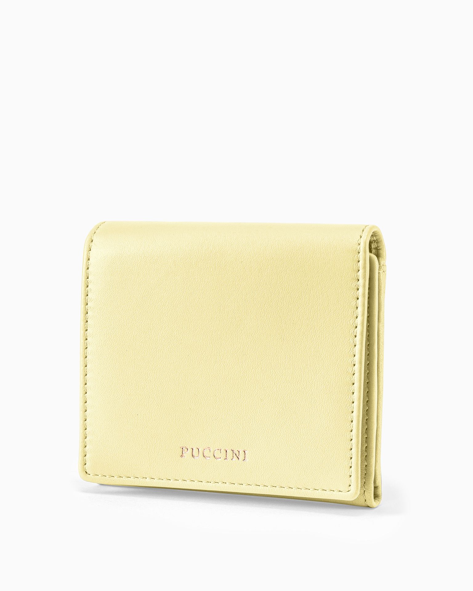 Маленький жіночий шкіряний гаманець жовтого кольору