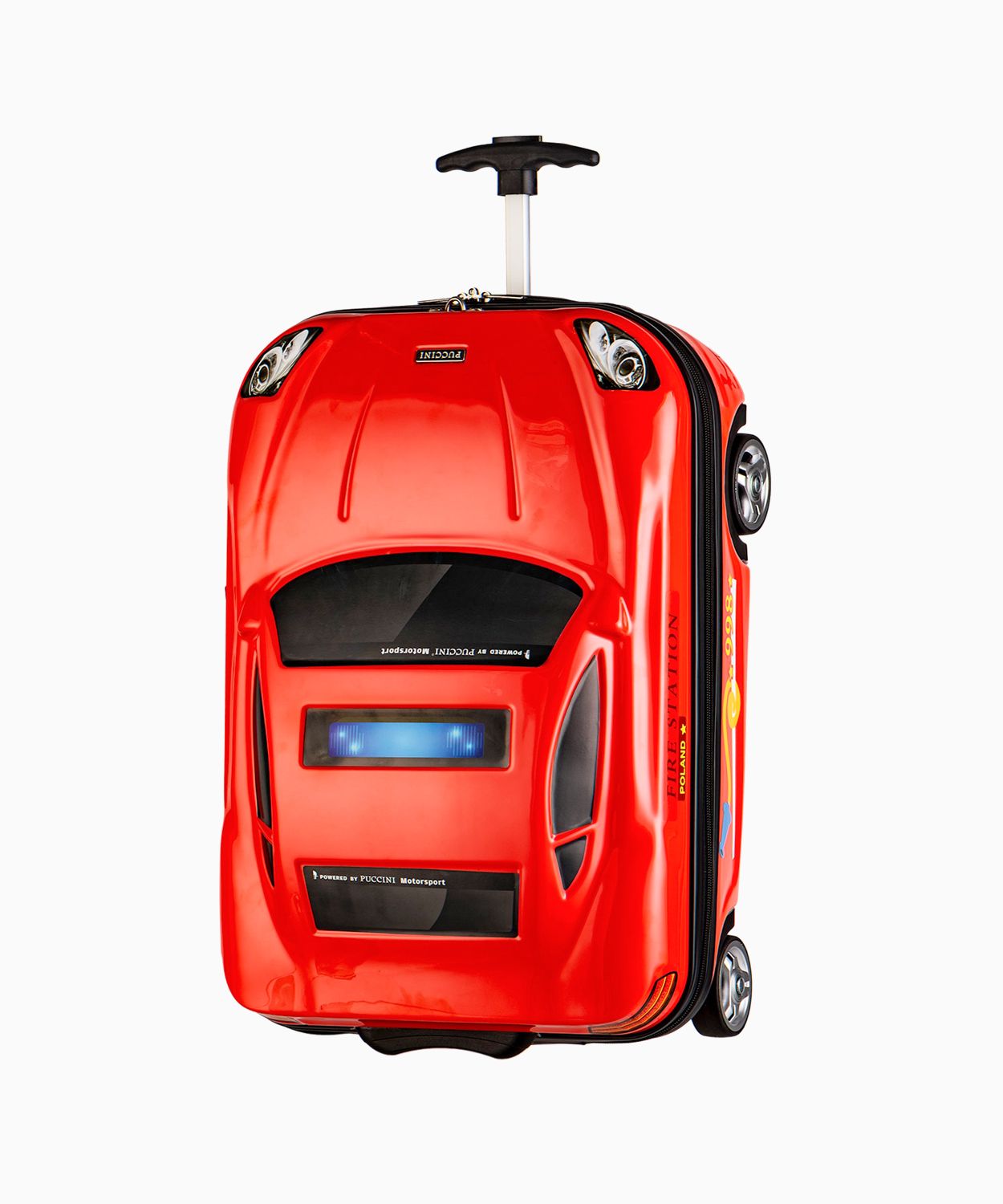 Дитяча валіза ручної поклажі – червоний іграшковий автомобіль