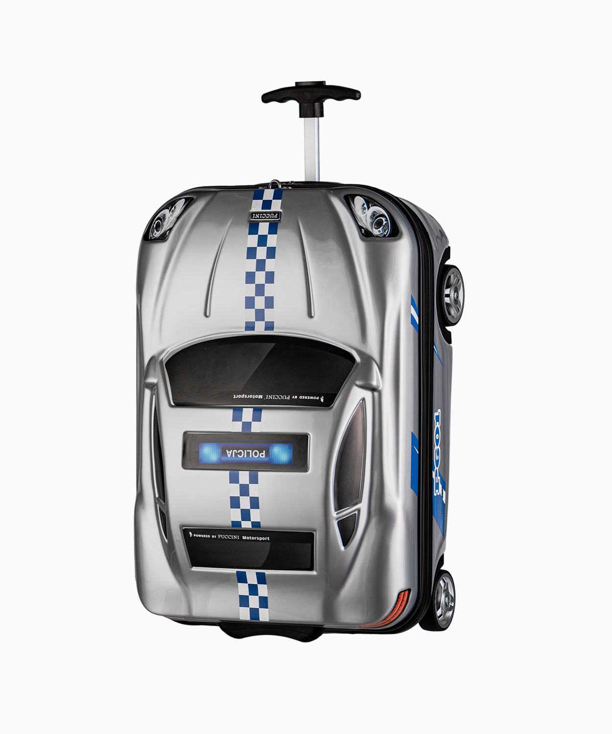 Дитяча валіза ручної поклажі – сірий іграшковий автомобіль