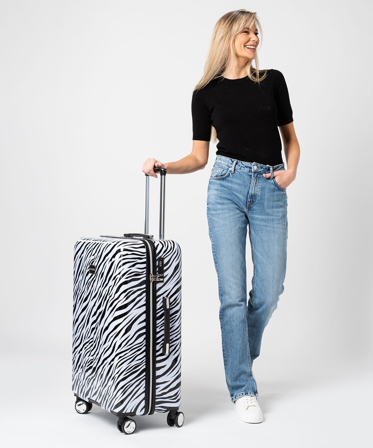 Велика валіза в принт зебри