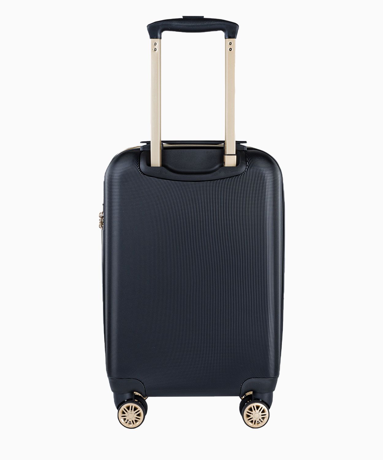 Валіза чорного кольору з елегантним написом в розмірі ручної поклажі