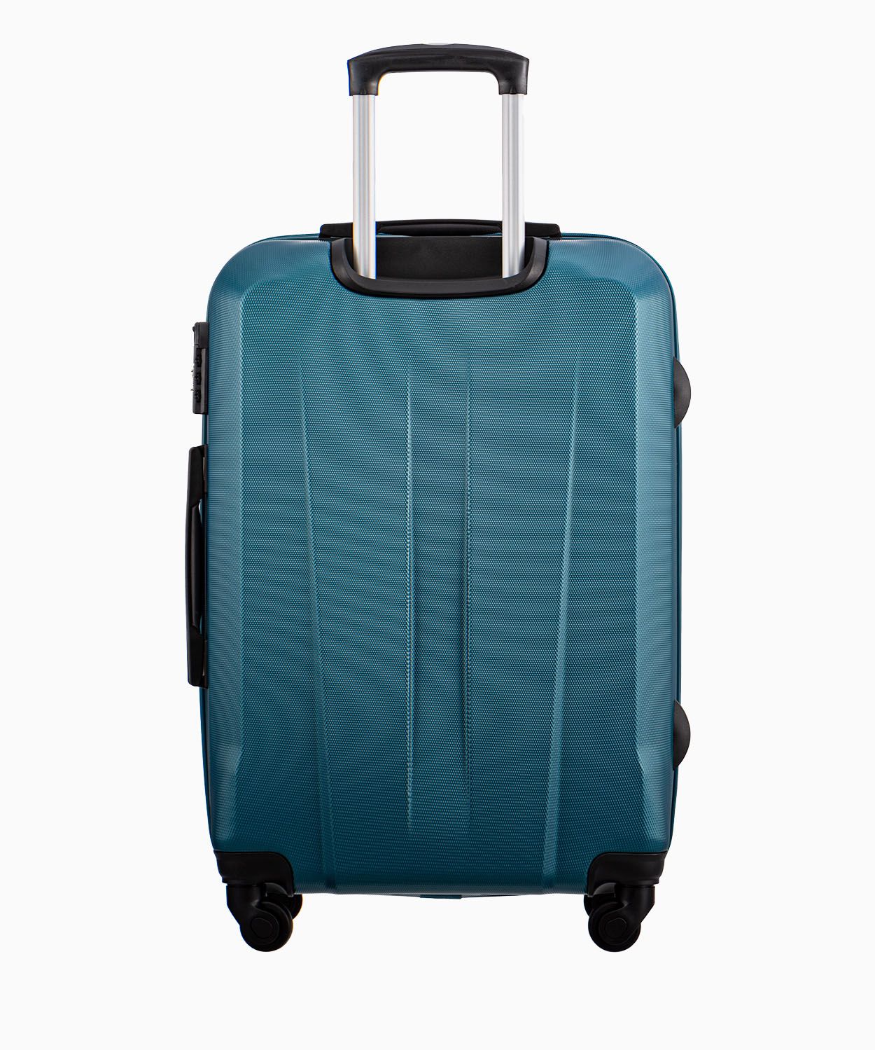 Зелена середня валіза на чотирьох колесах 