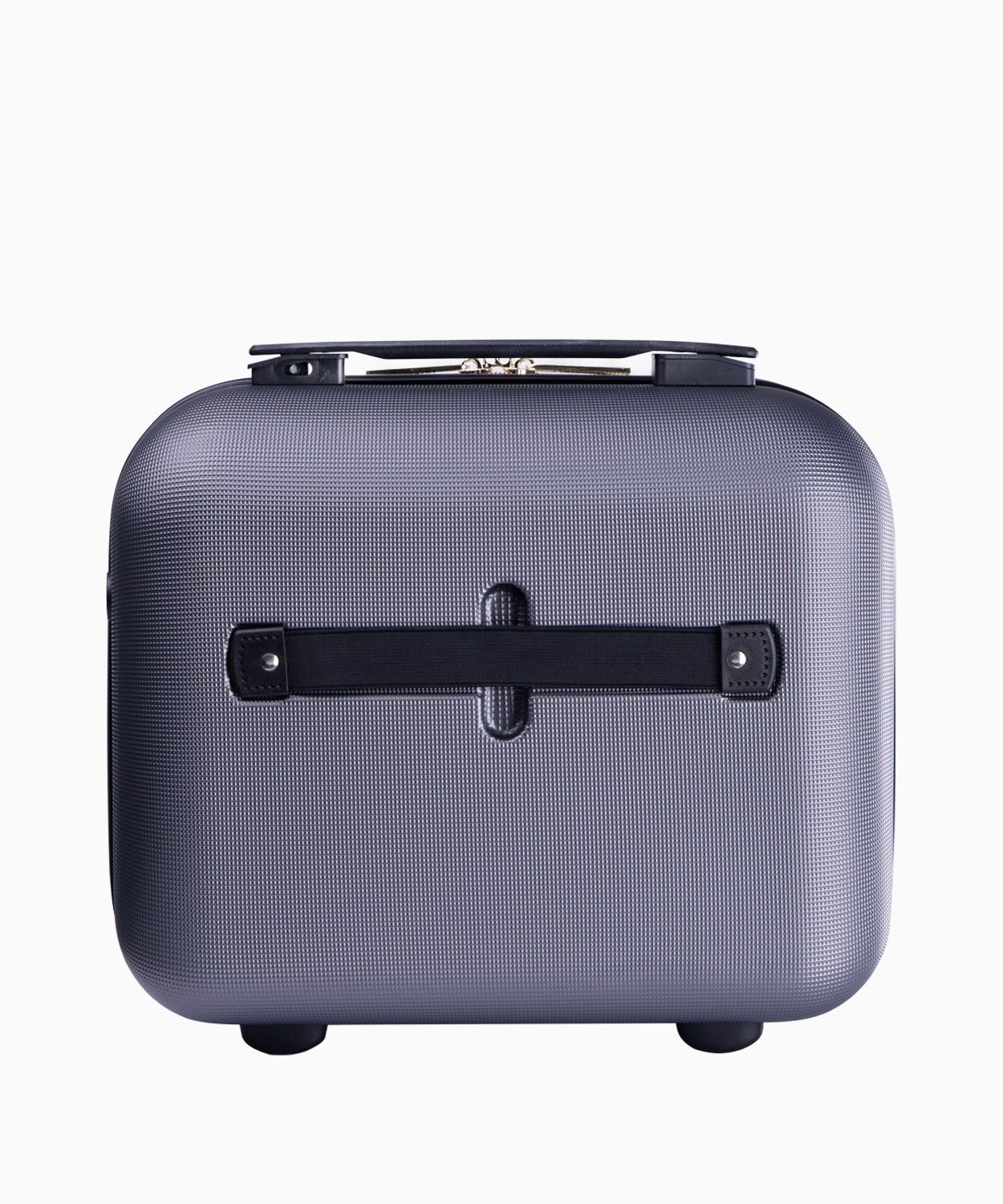 Сірий дорожній кейс з елегантним написом 