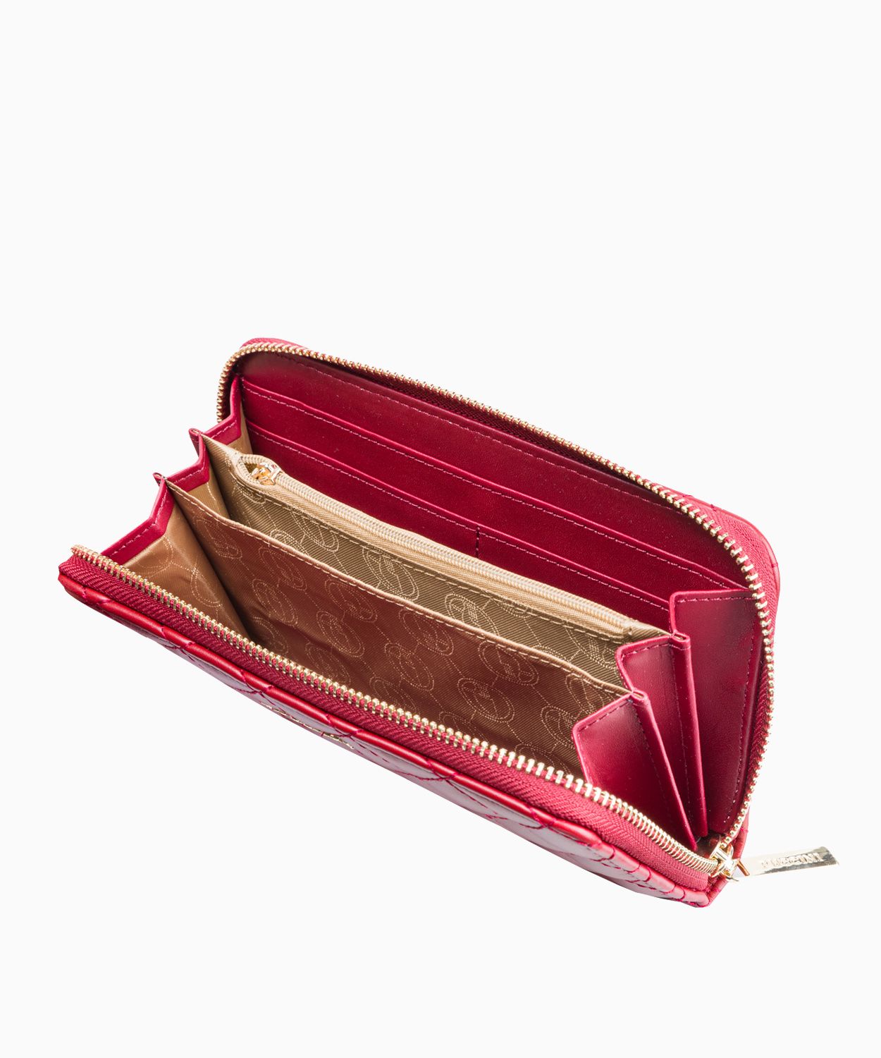 Жіночийбордовий гаманець зі строчкою