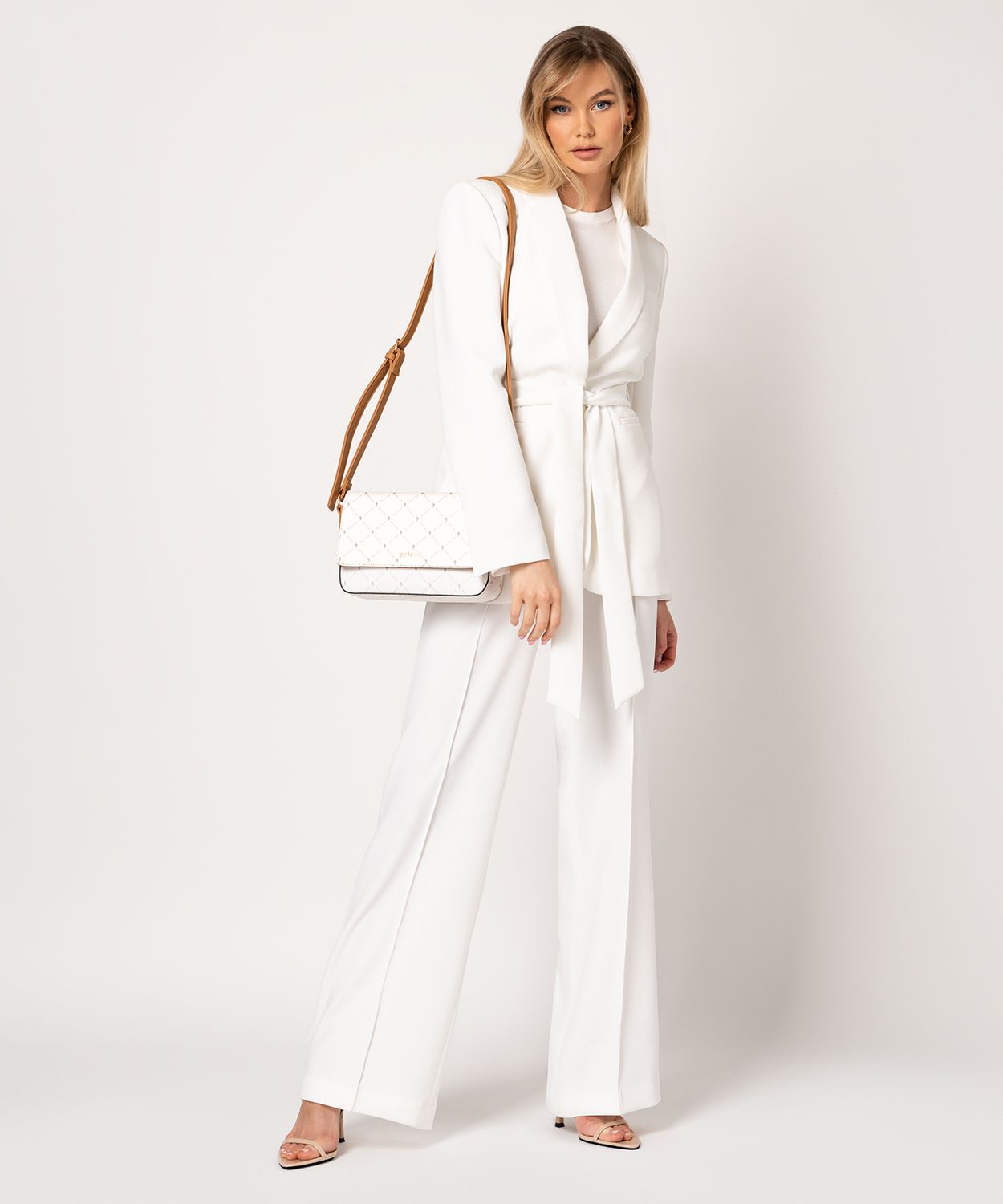 Жорстка жіноча поштова сумка з логотипом біла